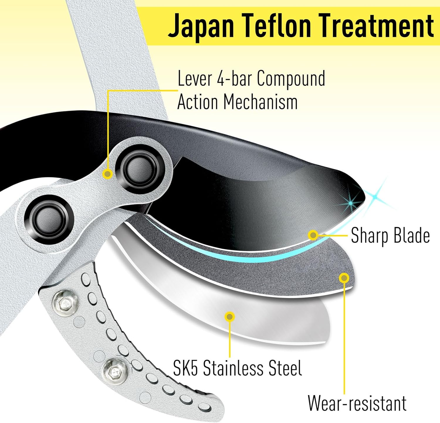 Thumbnail 3 de Jardineer Telescopic Loppers Set (3 pcs) with Extending Tree Lopper, Pruner & SK-5 Steel Blade