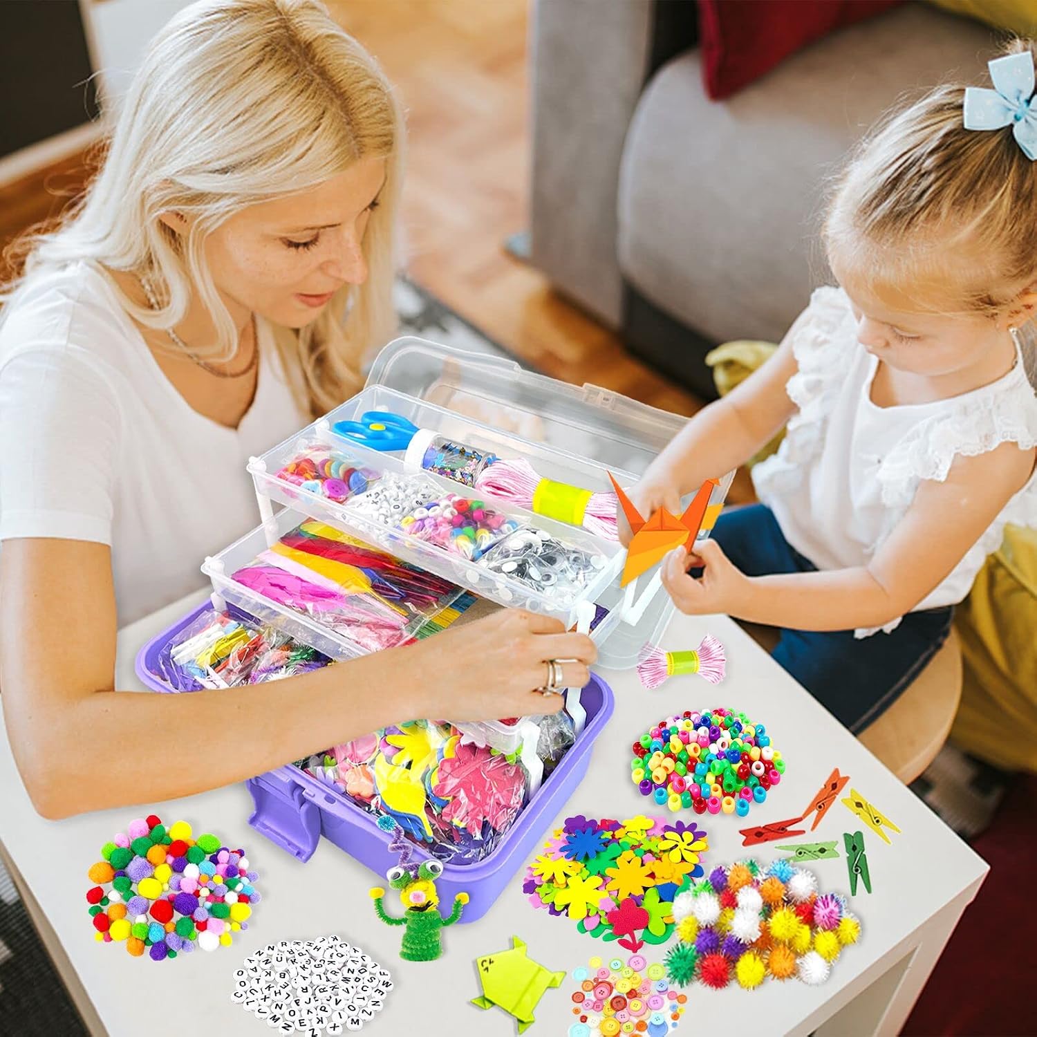 Detalle 1 de VLUINANI 3000-piece Craft Kits for Kids with Pipe Cleaners – DIY arts & crafts set (ages 4–8)