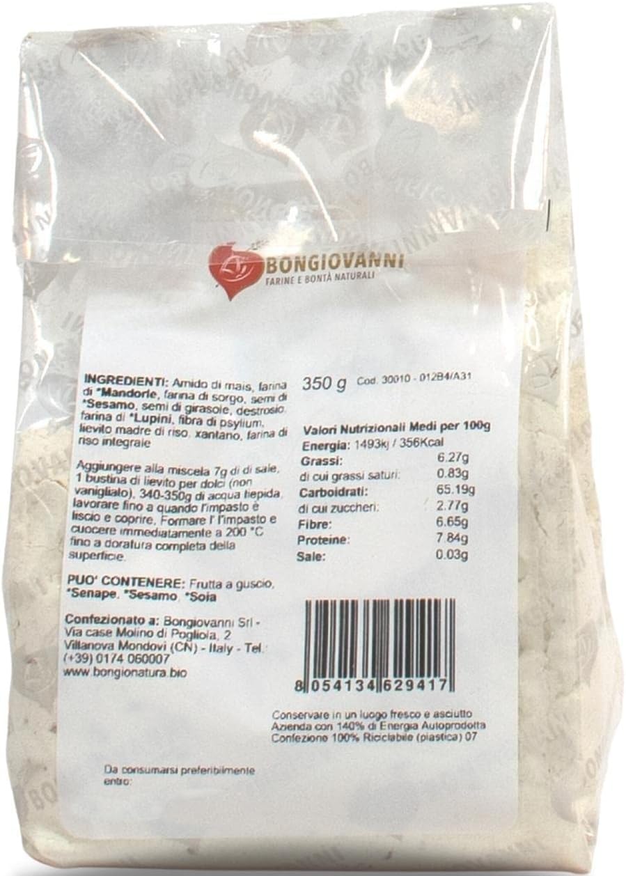Detalle de BONGIOVANNI Stella Mix Farine Naturali - Miscela Multicereali Senza Glutine da 350 g
