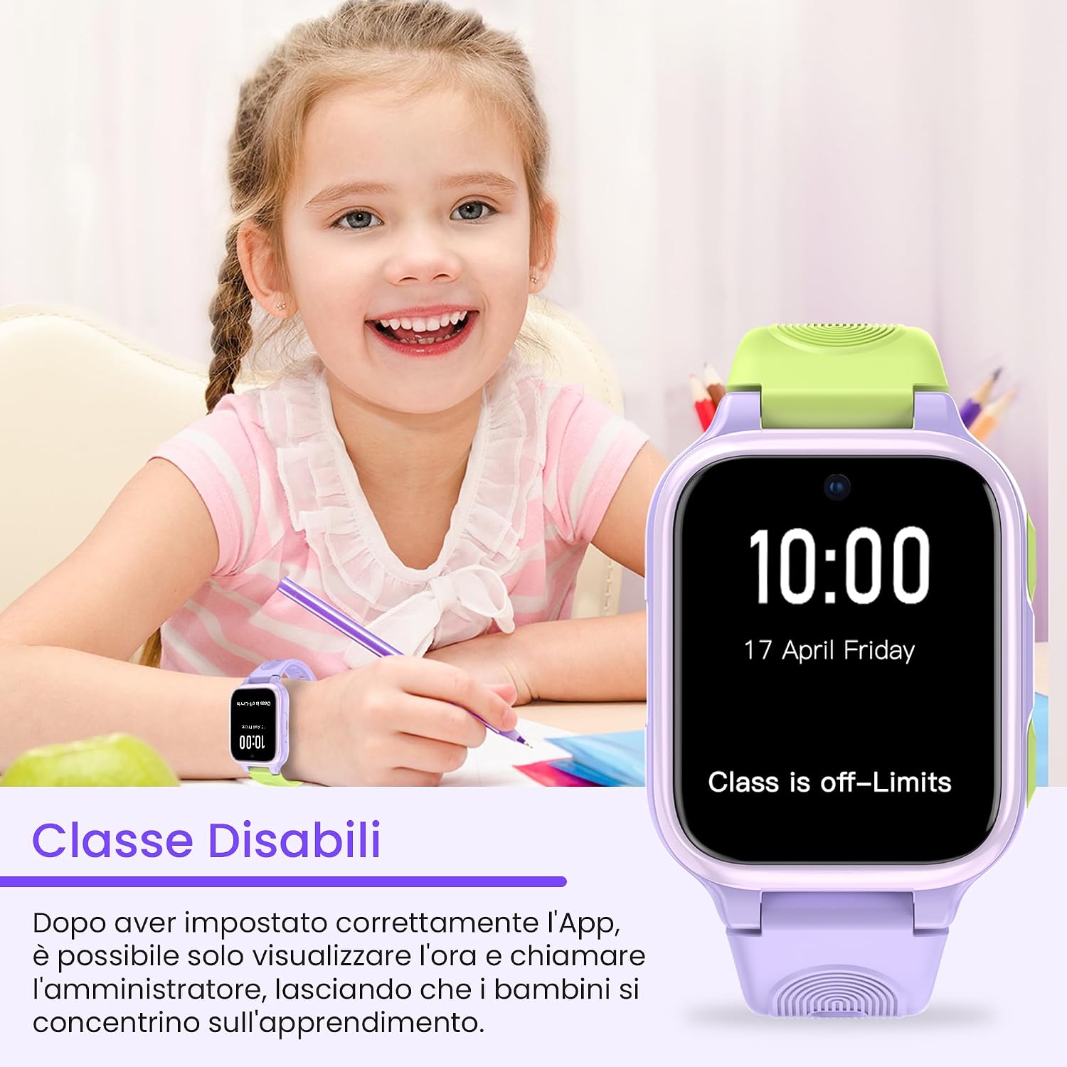 Detalle de LAGENIO K9 Smartwatch Bambini AI: GPS, 4G e AMOLED 1,78'' per una crescita connessa
