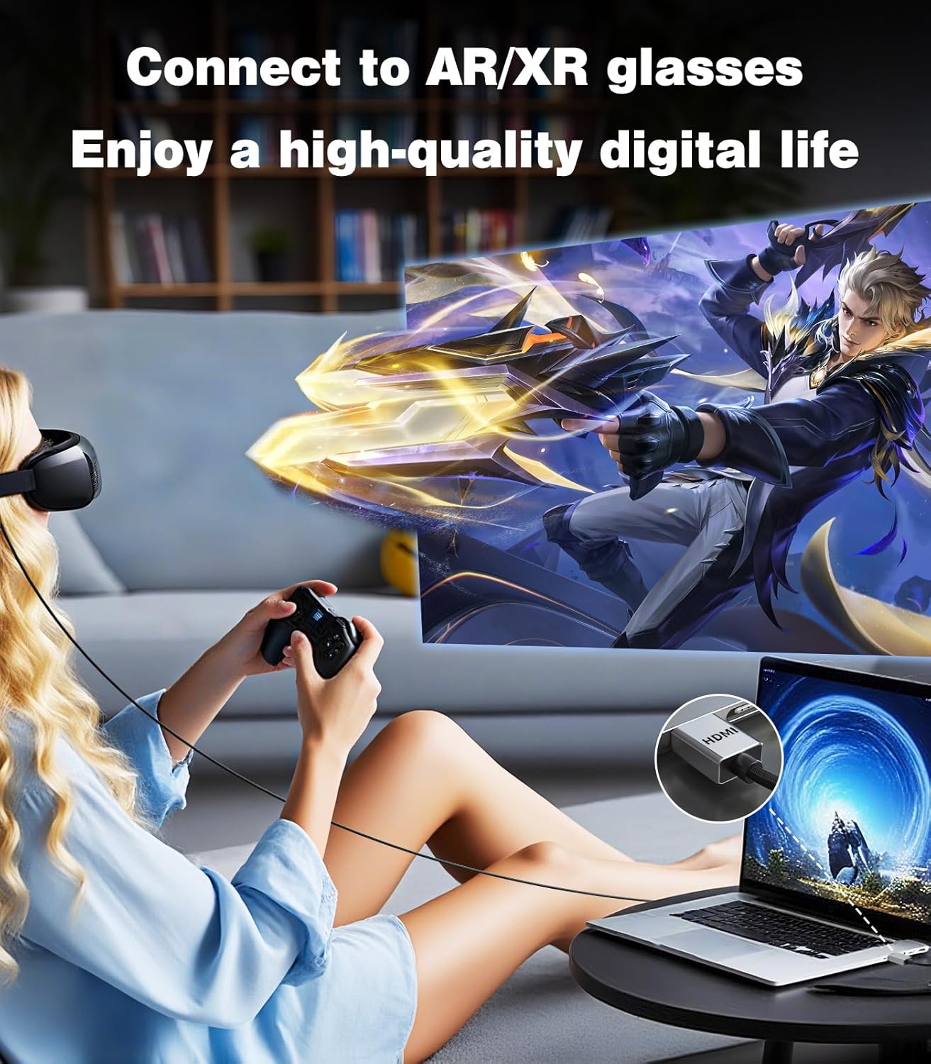 Detalle de SWITCHFLUX HDMI to USB-C Adapter: 4K60Hz Uni-Directional Source-to-Display Converter