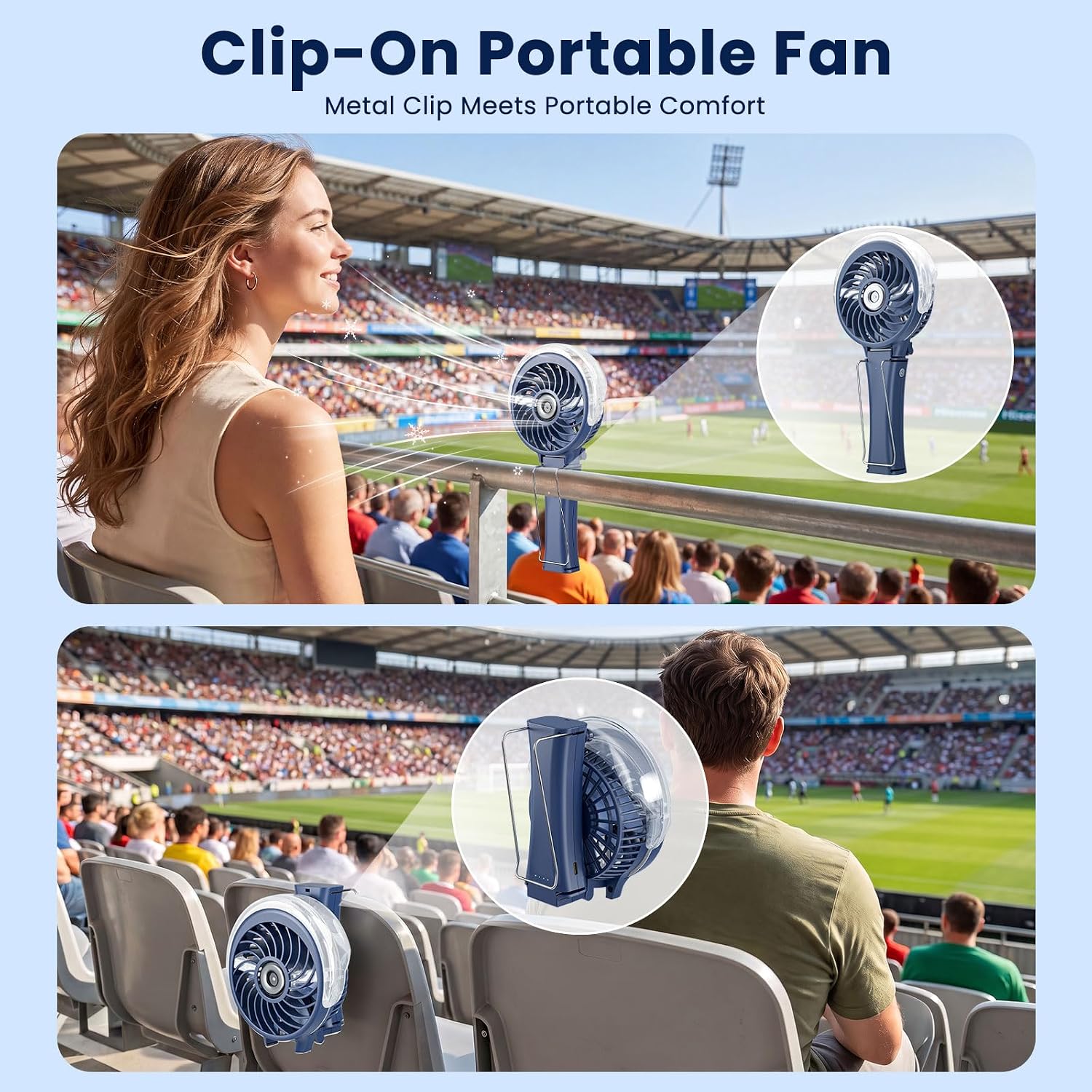Thumbnail 5 de HandFan Upgraded Portable Handheld Misting Fan with Rechargeable Battery (Royal Blue)