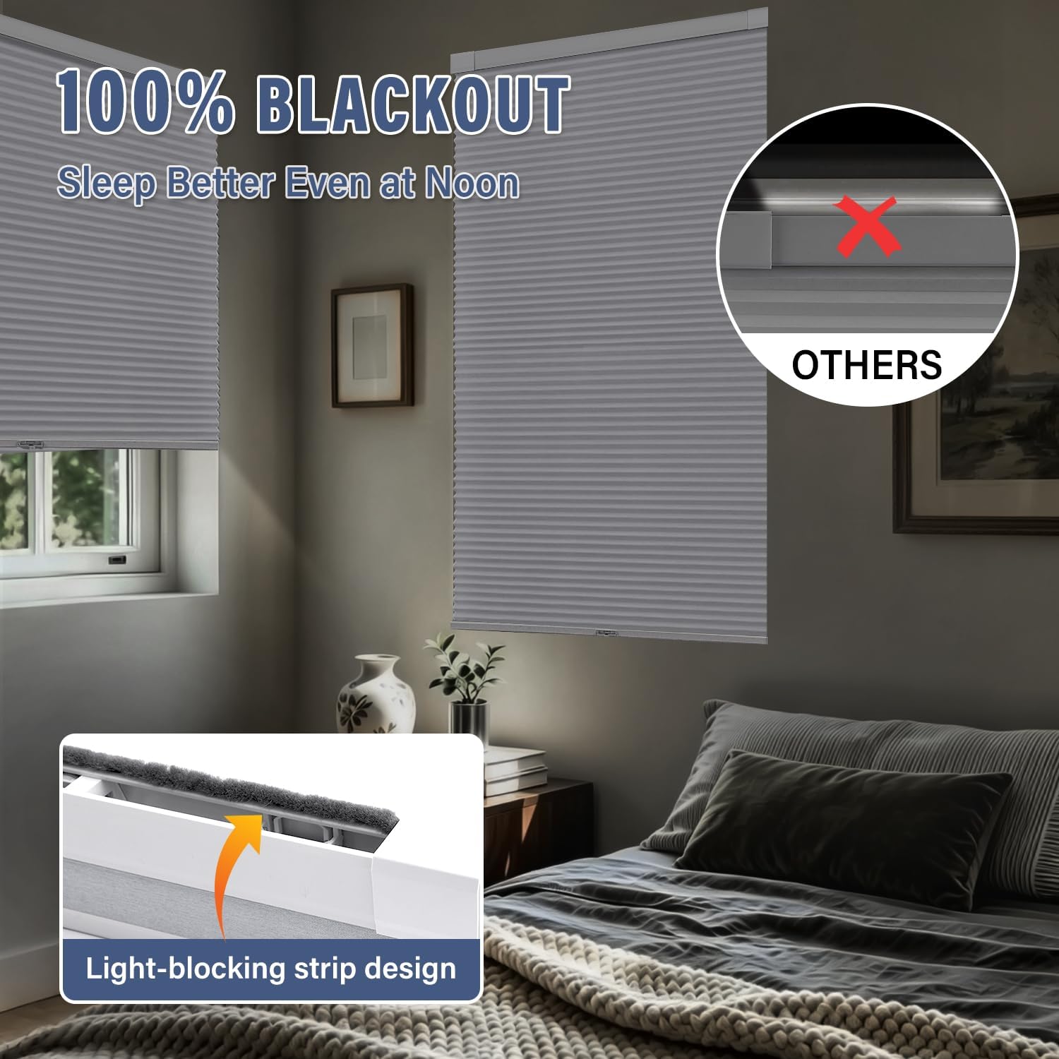 Detalle de AOSKY Blackout Cellular Shades 34" W x 48" H