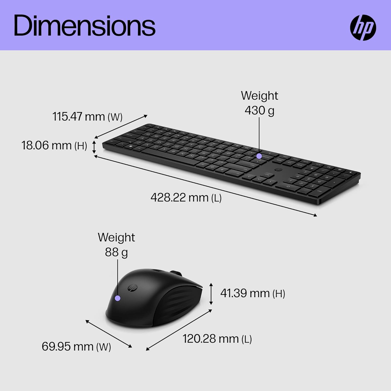 Detalle de HP 650 Programmable Wireless Keyboard & Mouse Set