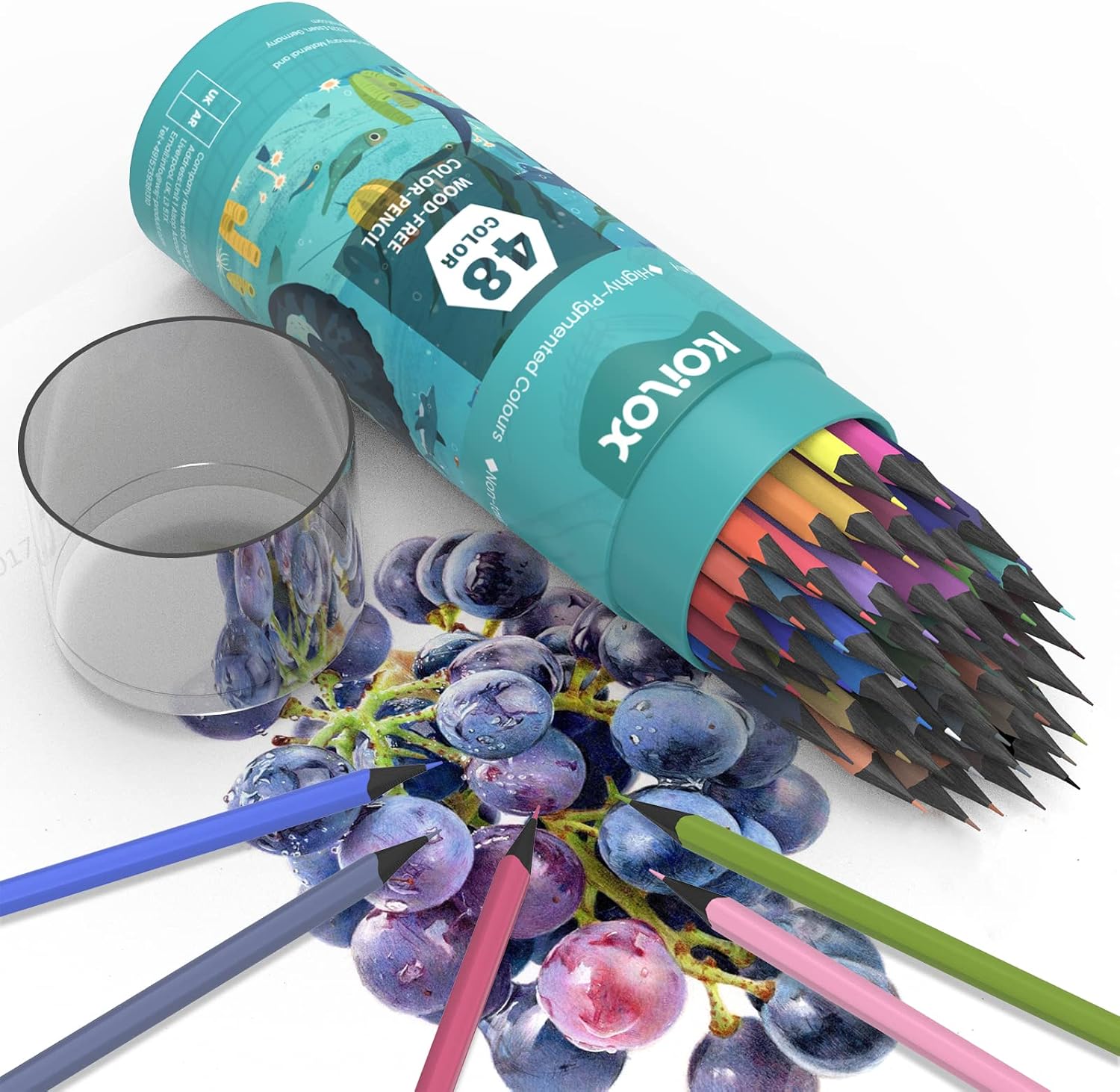 Detalle de Koilox 48 Colours Oil-Based Erasable Pencils