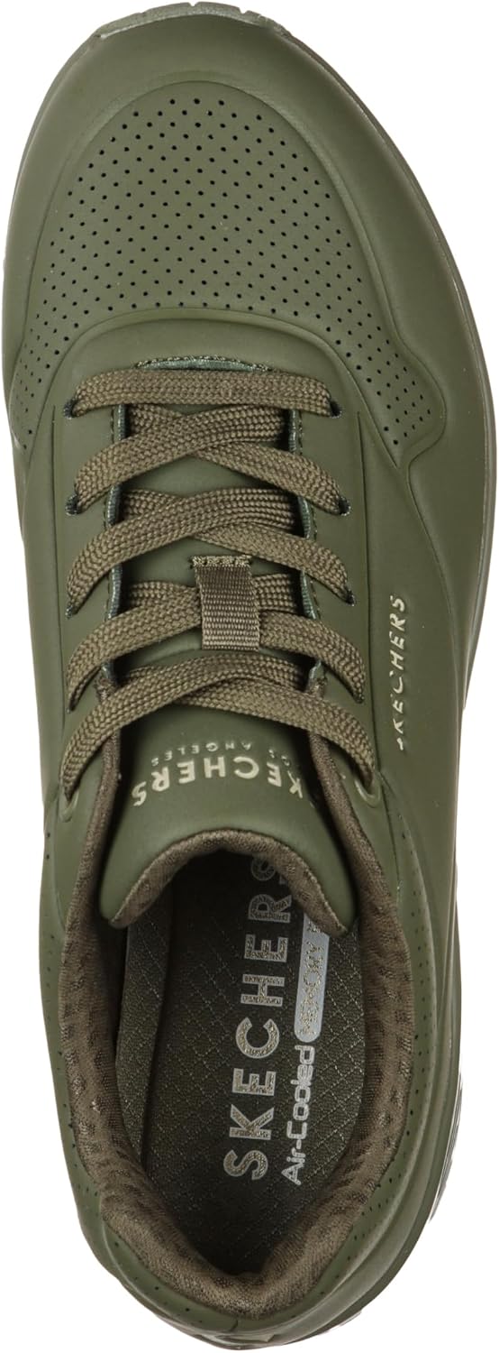 Detalle de Skechers Damen UNO Stand ON AIR Sneakers Olive Durabuck, Größe 37 EU