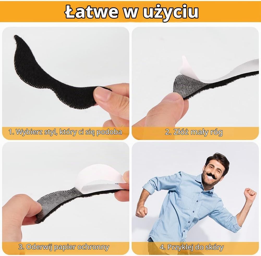 Thumbnail 3 de AUYAO sztuczne wąsy samoprzylepne z krótkiego pluszu na karnawał