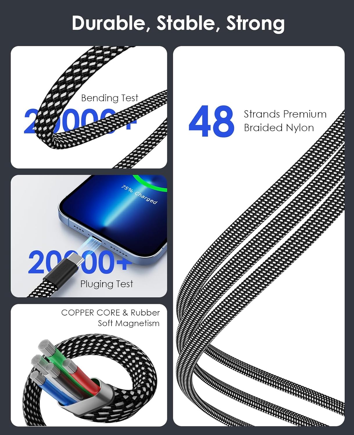 Thumbnail 5 de Magtame Cable USB A a C Magnético 1,5 m ⚡️