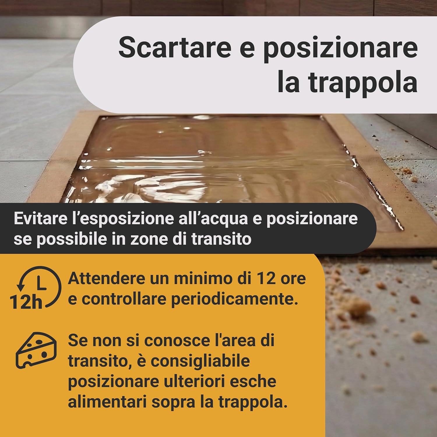 Detalle de PROXINOVA Trappola per topi con colla extra forte e tavolette adesive per uso interno ed esterno