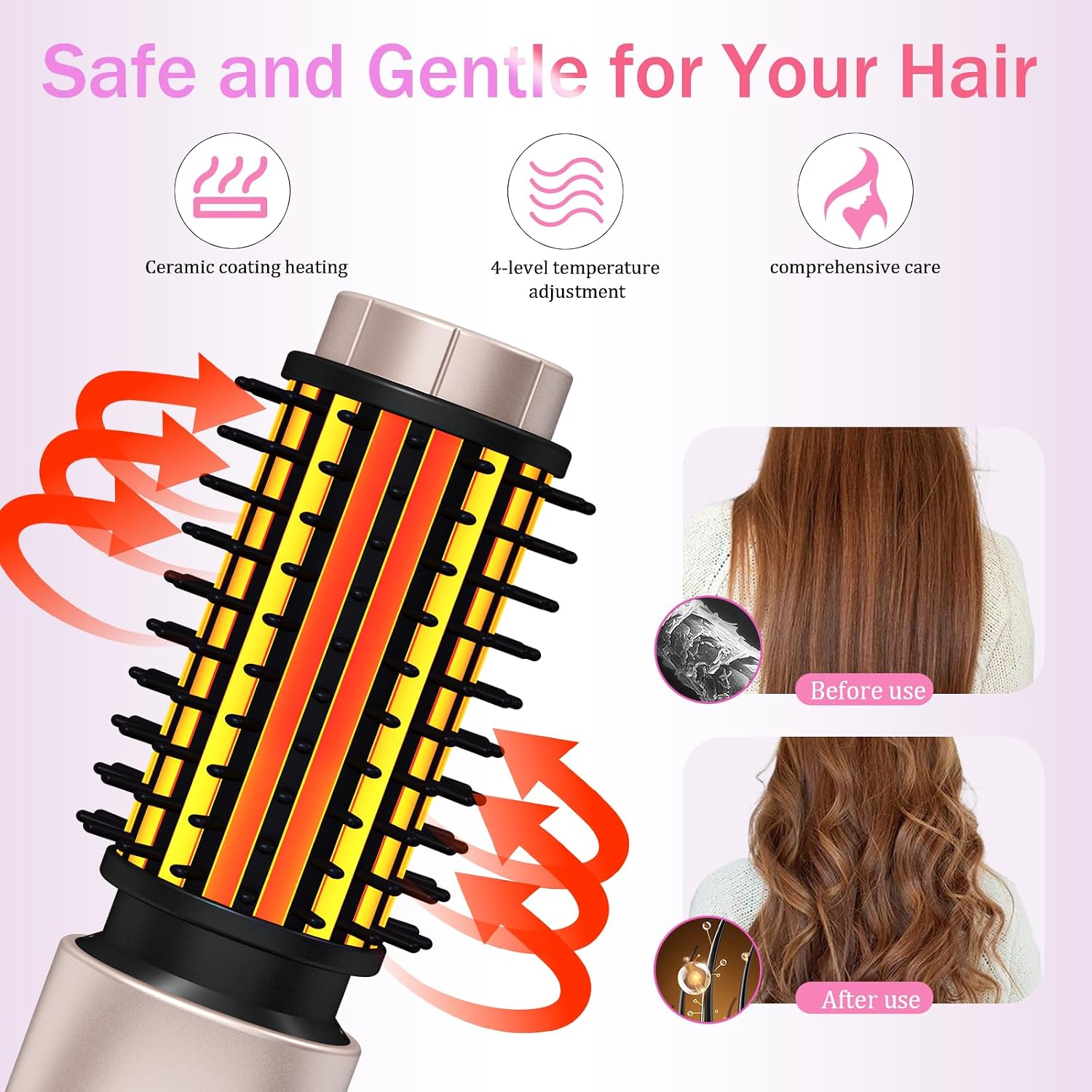 Thumbnail 1 de Jooayou Cordless Curling Brush: Portable USB-Rechargeable Hot Brush for Travel Styling