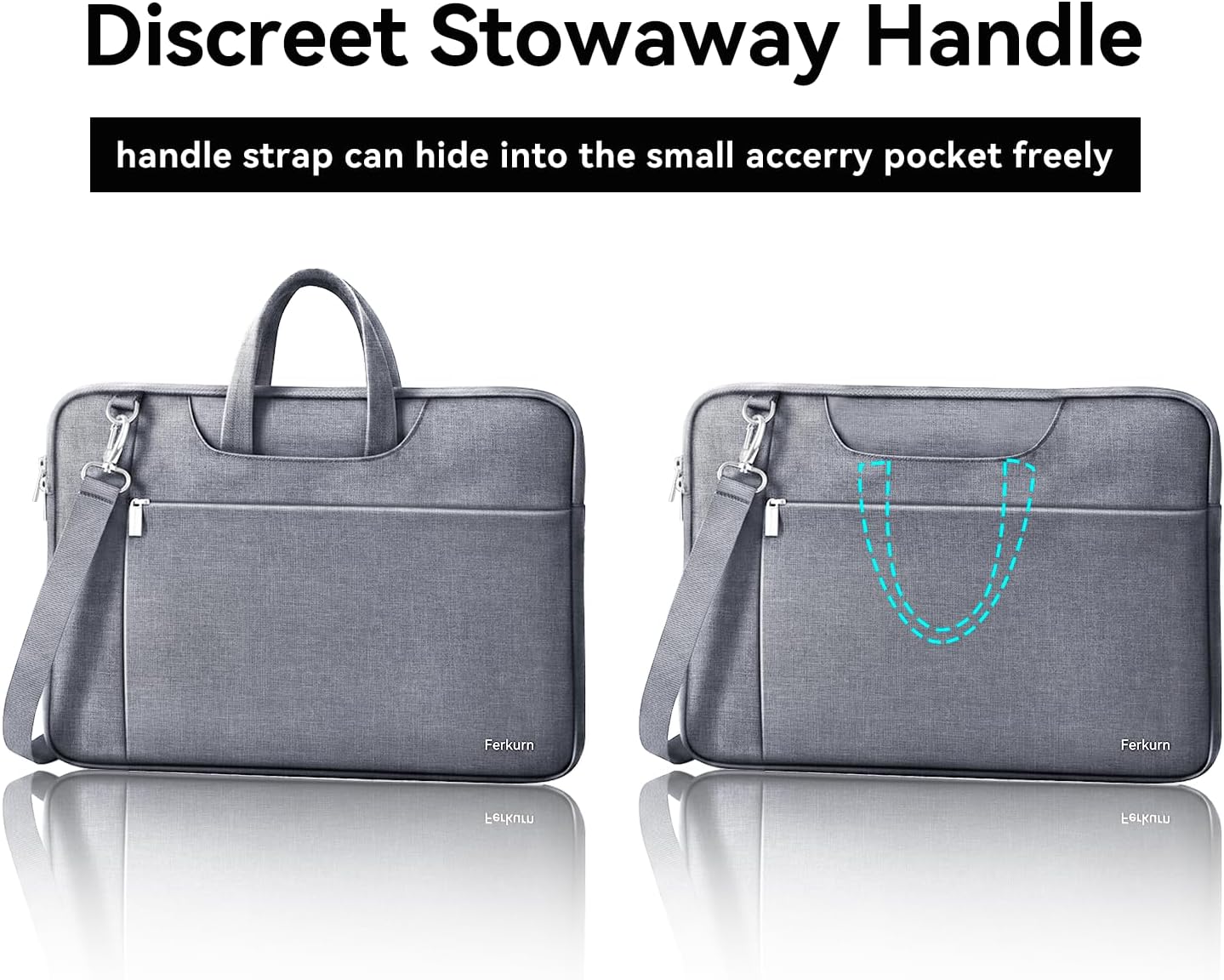 Detalle de Ferkurn laptop bag 15.6 inch grey sleeve