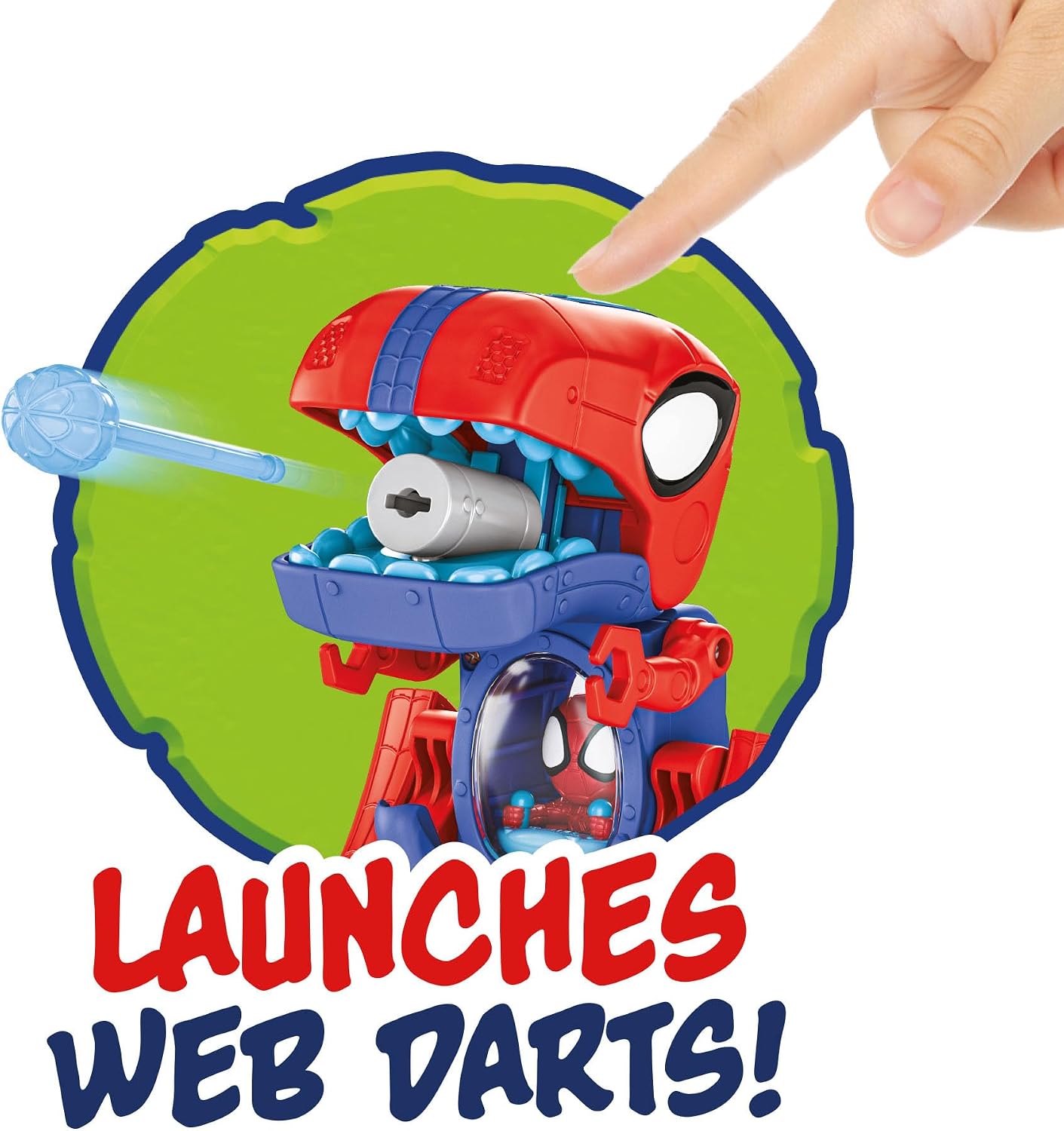 Detalle de MARVEL Spidey-Rex Racer (Spidey and his Amazing Friends) 8-inch transforming vehicle with sounds