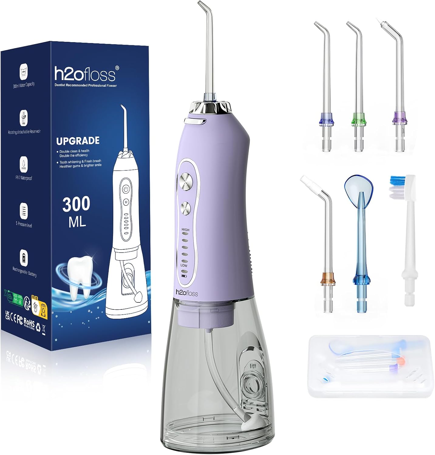 Detalle de H2ofloss Cordless Oral Irrigator 300ML 💧📲