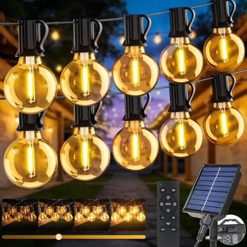 Imagen de Guirlande Lumineuse Exterieure Solaire 15M ArsMotin – 17+1 LED G40 IP65 avec Télécommande en OfertitasTOP