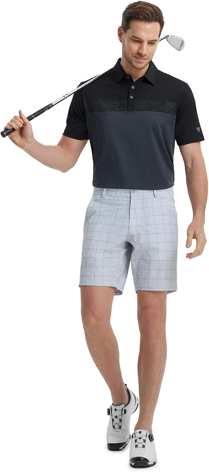 Detalle 2 de M MAELREG Golf Shirts for Men: Dry Fit Performance Polo with Color Block Chest Print
