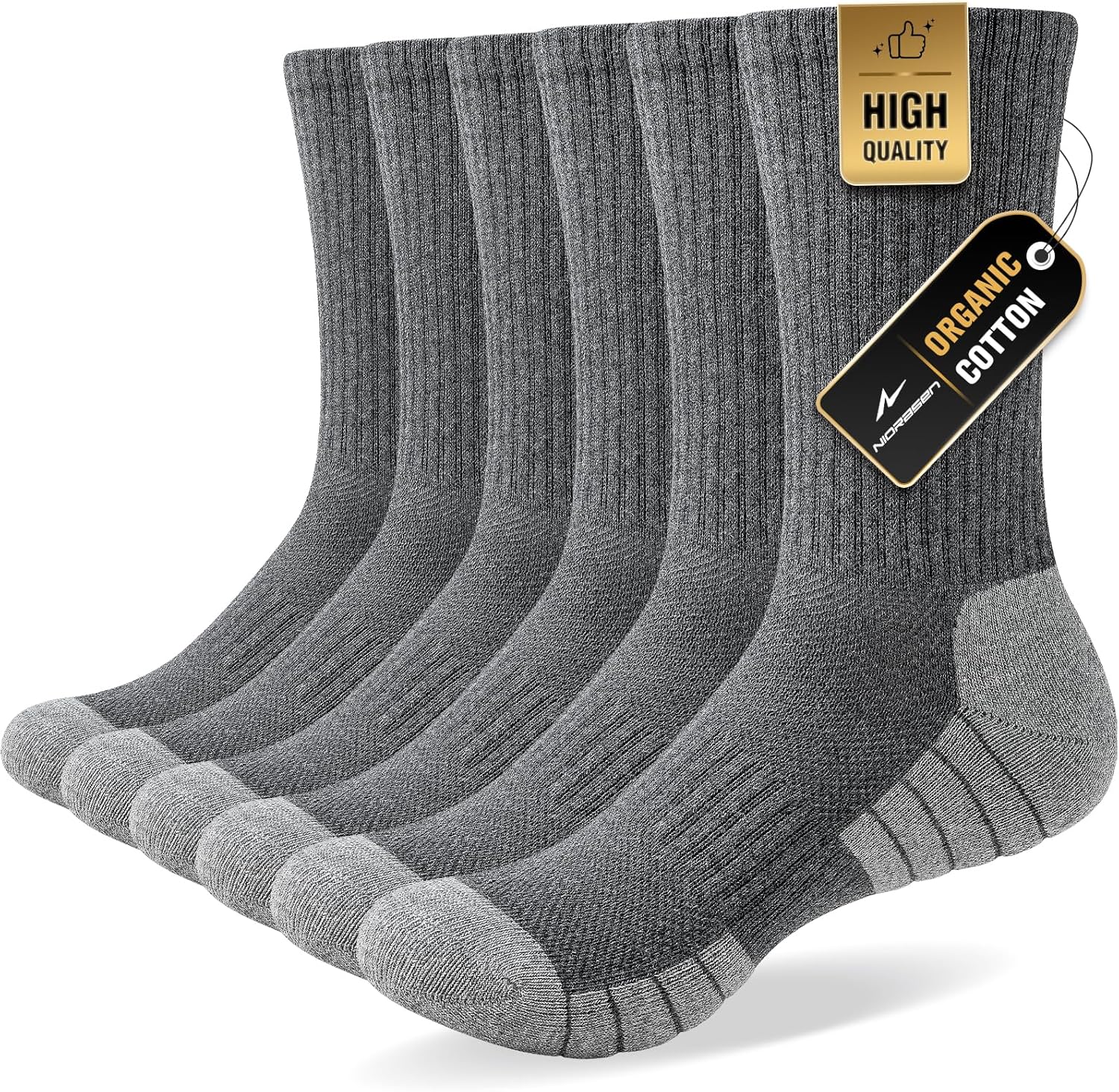 Niorasen 6 Pairs Mens Socks: Cushioned, Breathable, All‑Season Sports Socks
