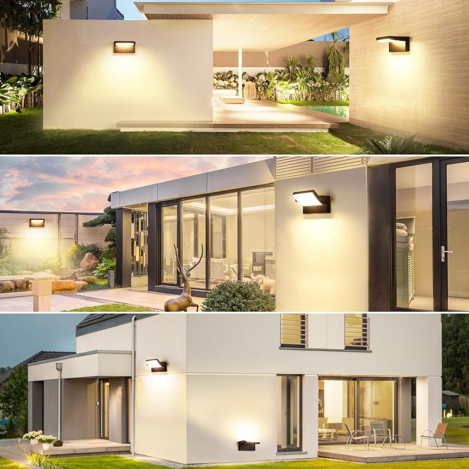 Thumbnail 4 de GXXG Juego de 3 apliques LED 40W IP65 🌟 Cálido Exterior/Interior