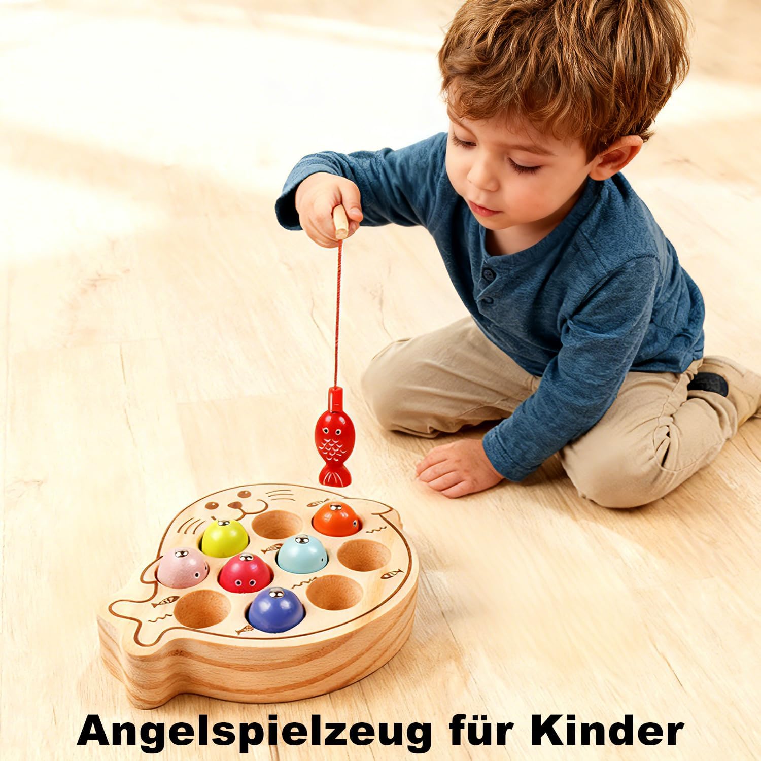 Detalle 2 de Montessori Holzspielzeug Magnet-Angel ab 3 Jahren