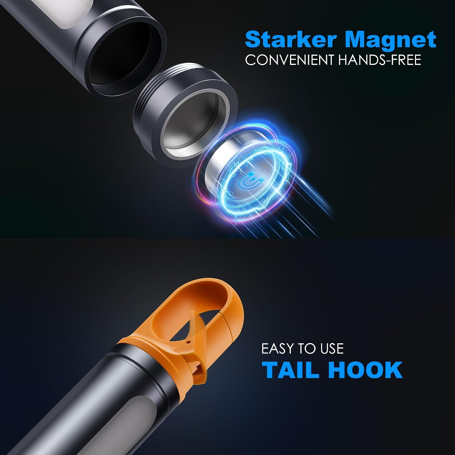 Detalle 2 de ET Magnetic Rechargeable Torch LED Super Bright 1000000 Lumens 🔦