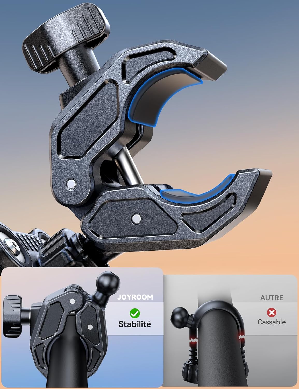 Thumbnail 5 de JOYROOM 2026 Support téléphone moto 360° 4 points