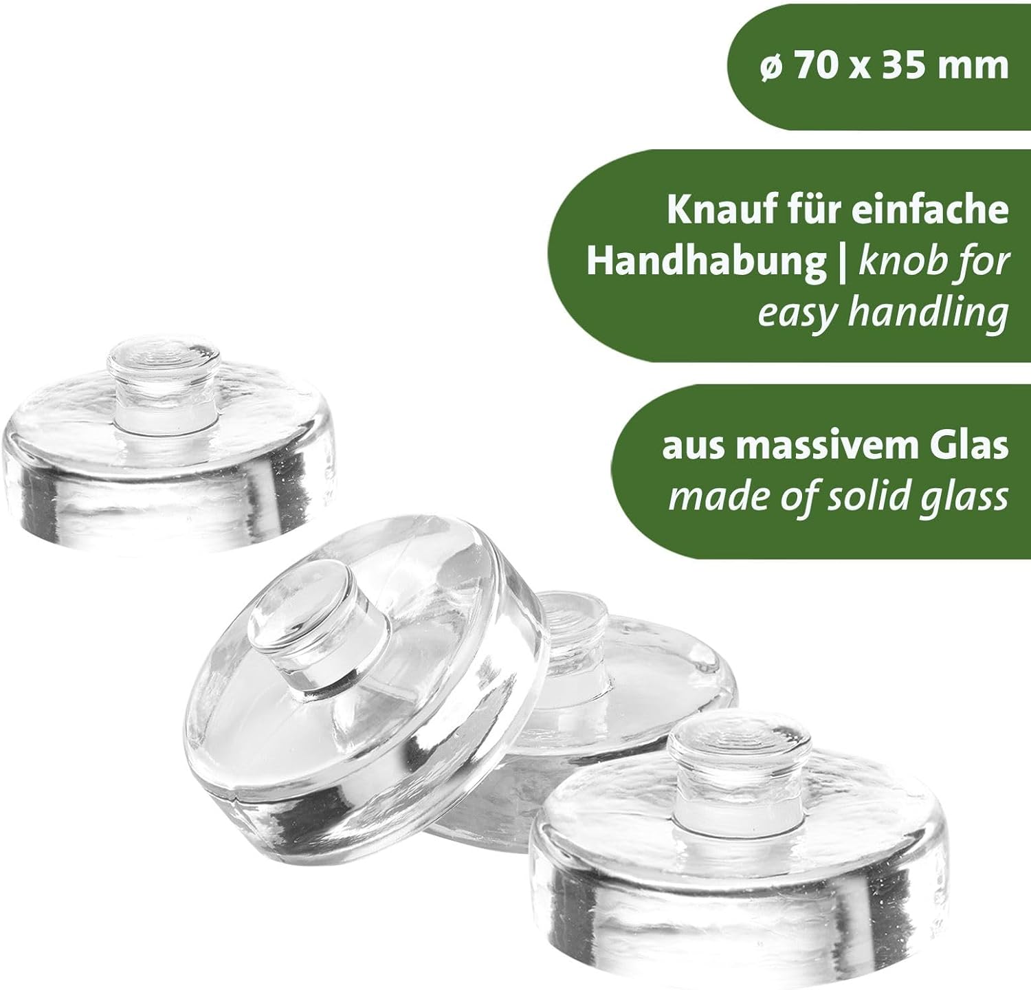 Detalle de Westmark Fermentiergewichte – Fermentierset mit 4 Glasgewichten Ø 7 cm