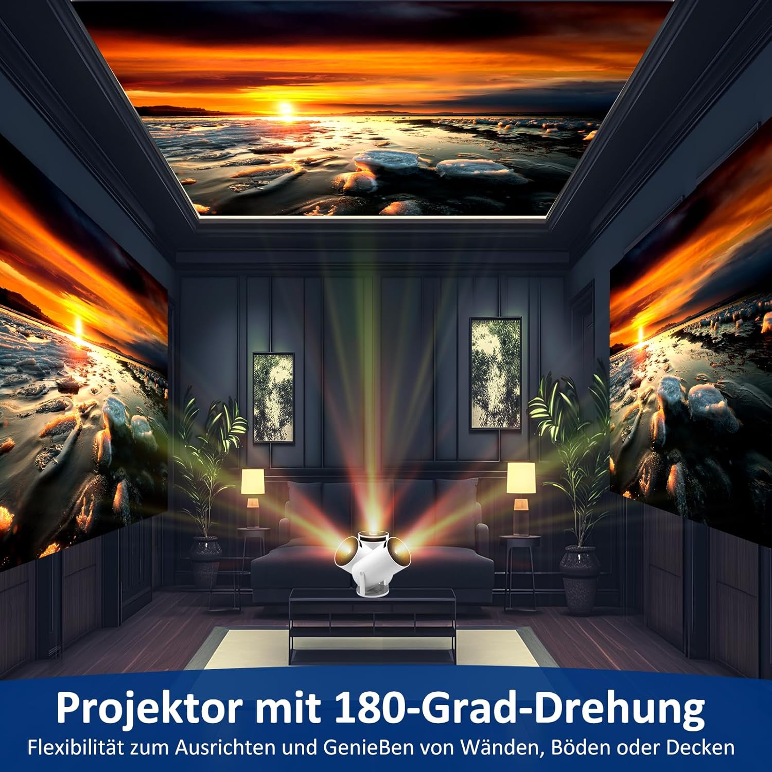 Thumbnail 6 de Mini Beamer 4K mit Android 11 – tragbarer Projektor für Handy, PC & TV Stick