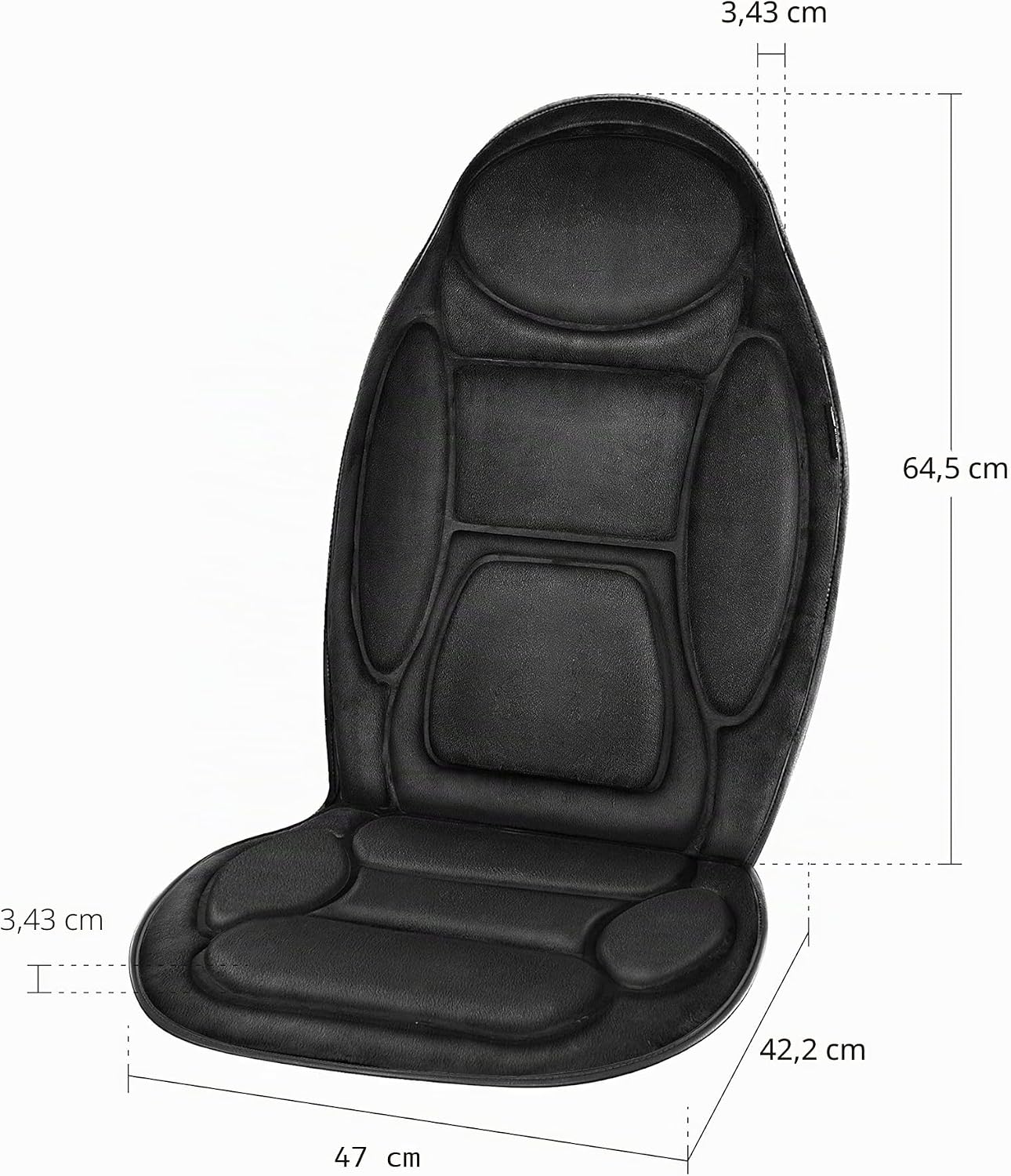 Thumbnail 5 de SNAILAX Siège de Massage Chauffant en Mousse à Mémoire – Coussin de Siège Massant pour Dos, 5 Modes et 2 Réglages de Chaleur
