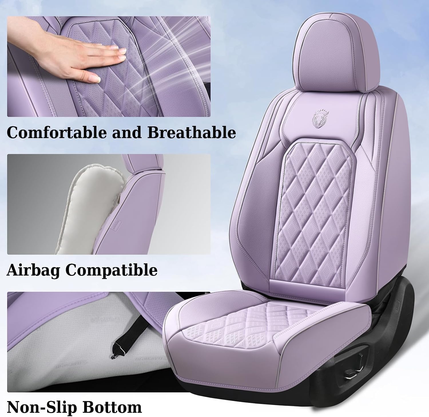 Thumbnail 4 de Coverado Car Seat Covers Full Set — Purple leather
