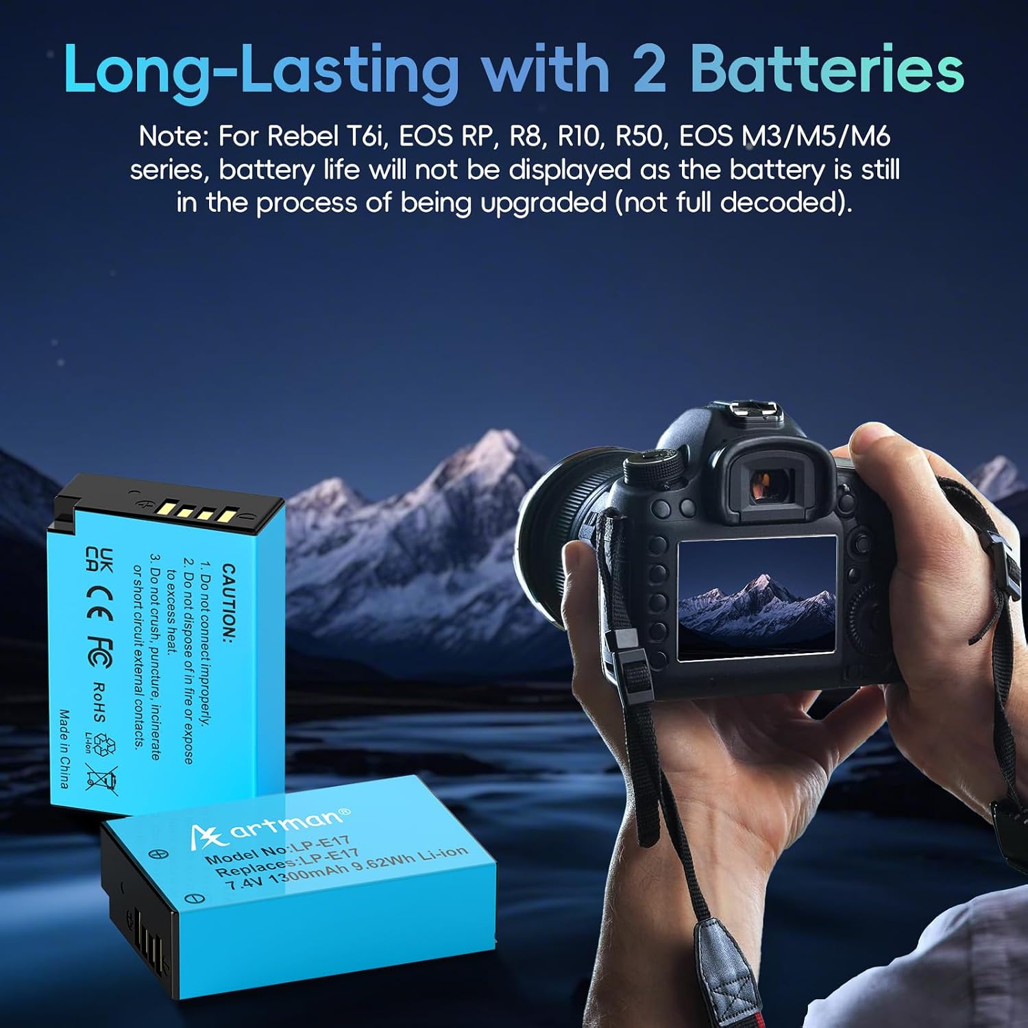 Thumbnail 6 de Artman LP-E17 2-Pack Battery with Dual USB Charger