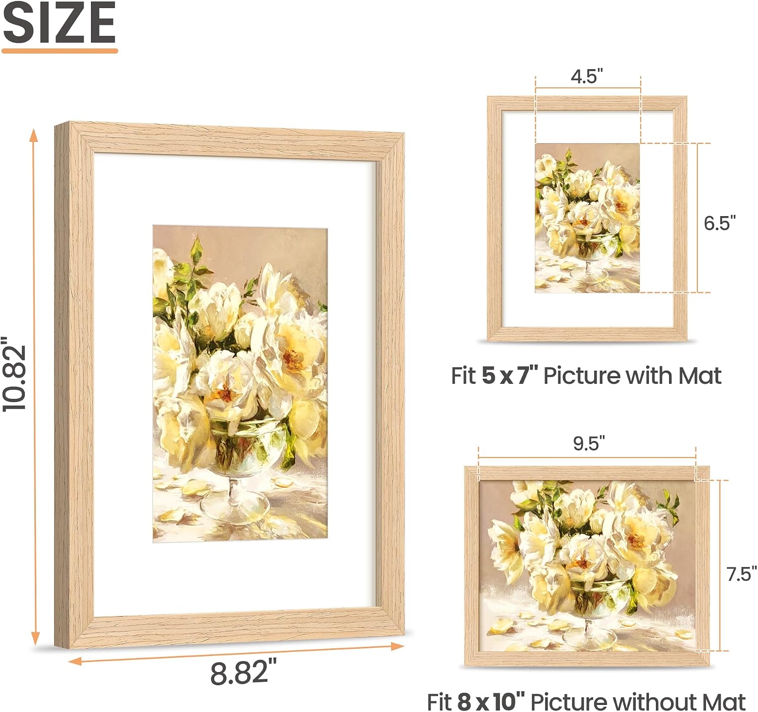 Detalle 2 de upsimples wooden picture frame, 8 x 10