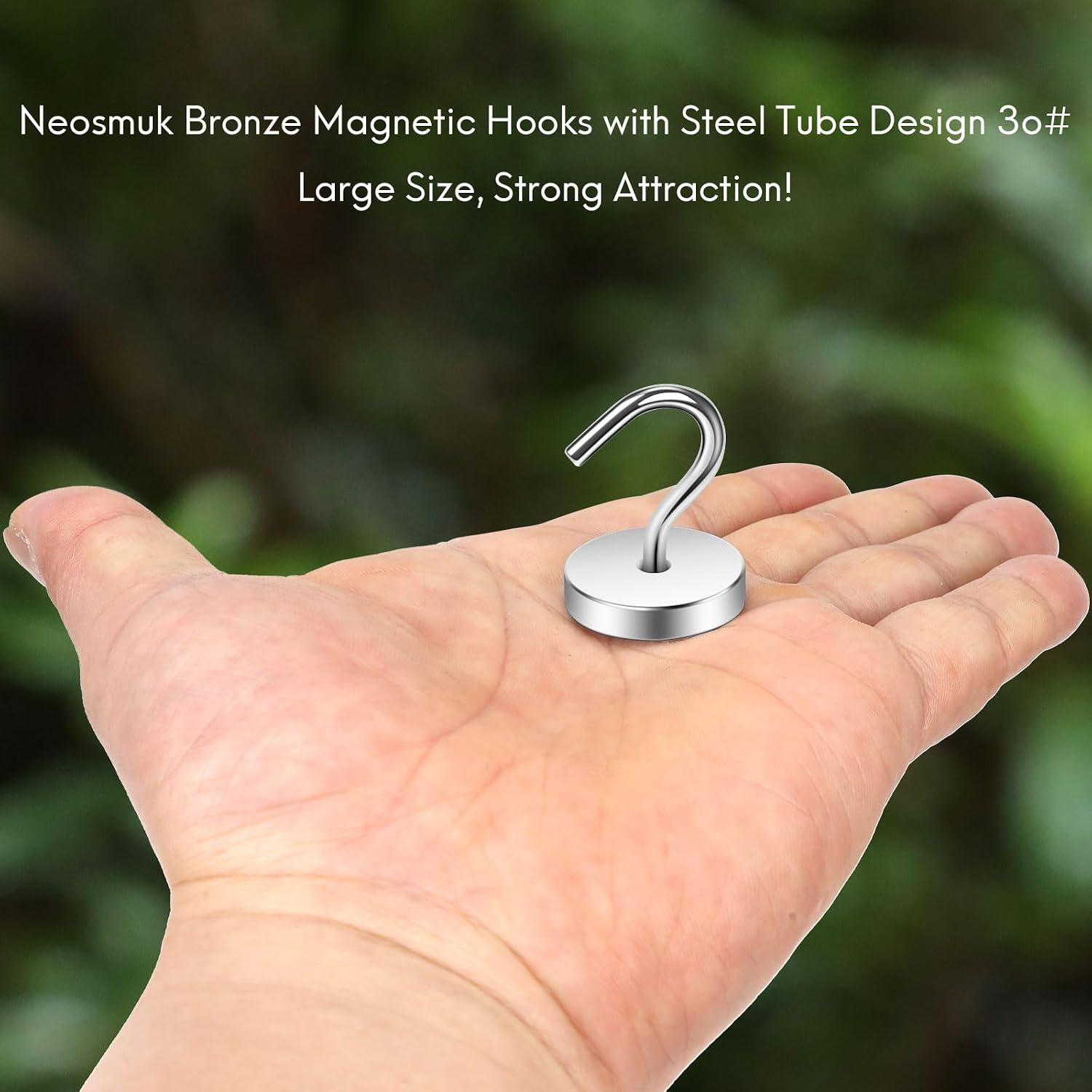 Detalle de Neosmuk NPM26x3US-LP0101Silver Magnetic Hooks, 6-Pack, 80 lb Capacity