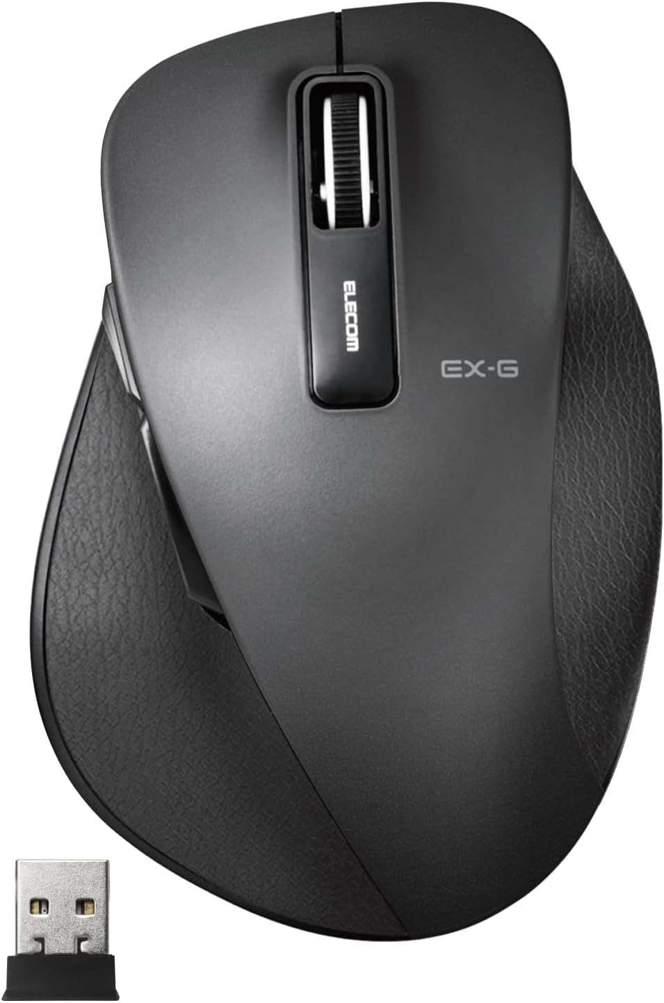 Detalle de エレコム M-XGL10DBSBK ワイヤレスマウス Lサイズ 5ボタン・静音・BlueLED
