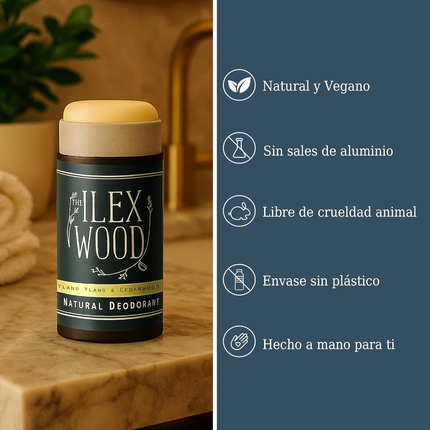 Detalle de The Ilex Wood Desodorante natural cedro