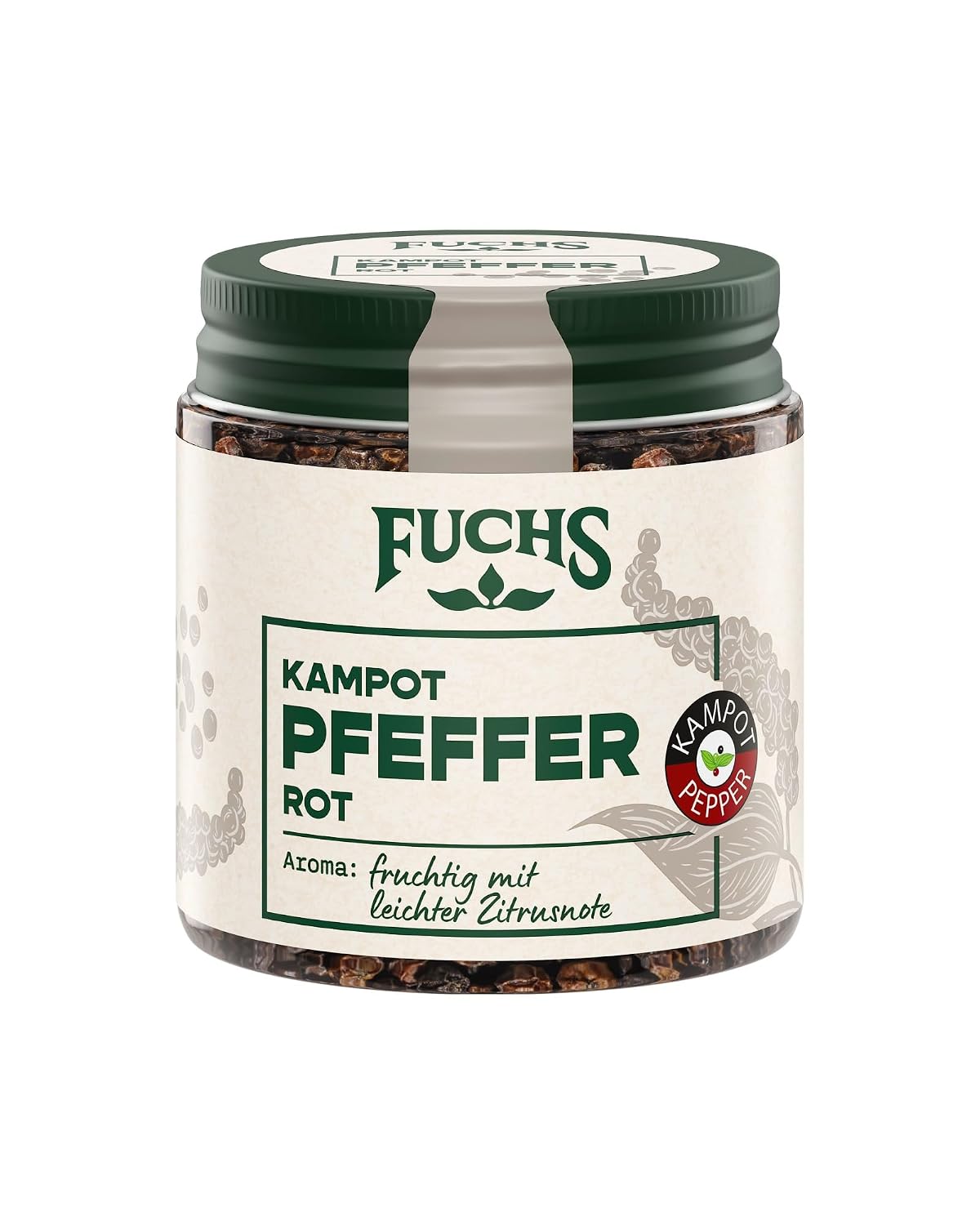 Detalle de Fuchs Kampot Pfeffer rot ganz 60 g 🌶