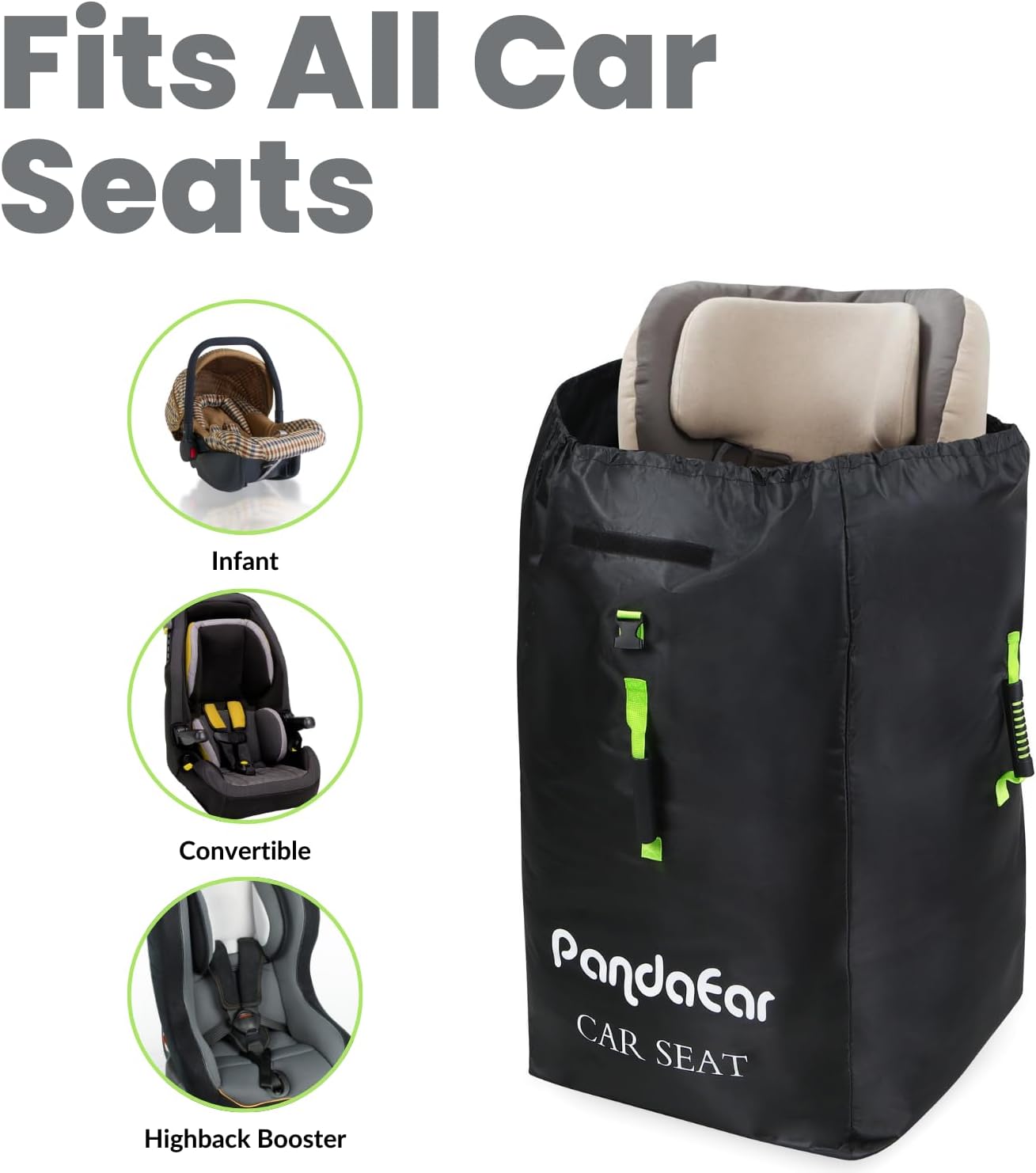 Thumbnail 3 de PandaEar Car Seat Travel Bag Backpack for Airplane – Water-Resistant, Universal Fit