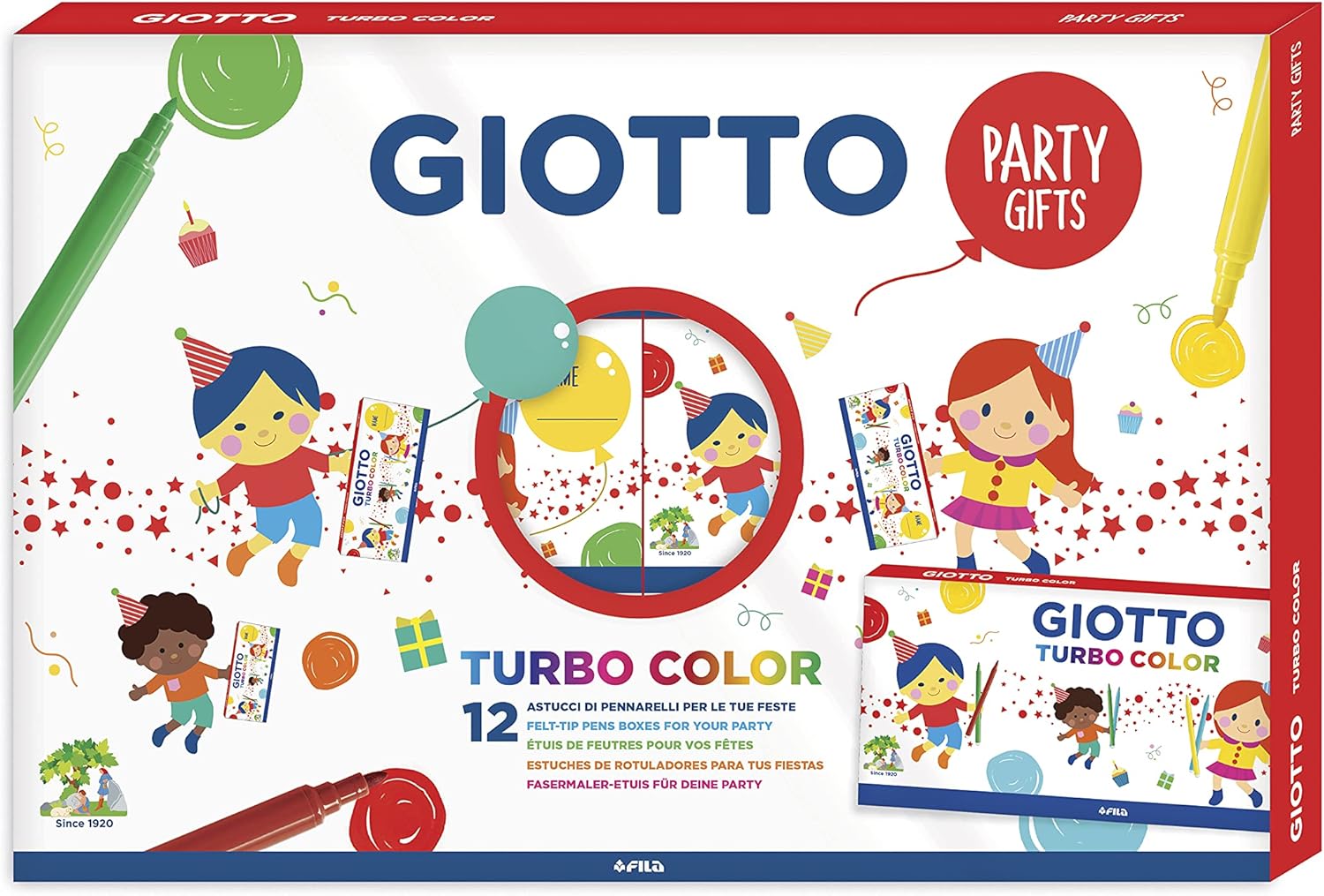 Detalle de GIOTTO PARTY GIFTS GIOTTO TURBO COLOR - 12 astucci da 6 pz: pensierini colorati per feste