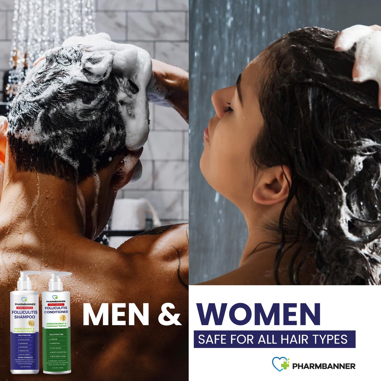 Thumbnail 4 de PHARMBANNER Anti-Fungal Shampoo and Conditioner Set with Tea Tree & Argan Oil for Scalp Relief
