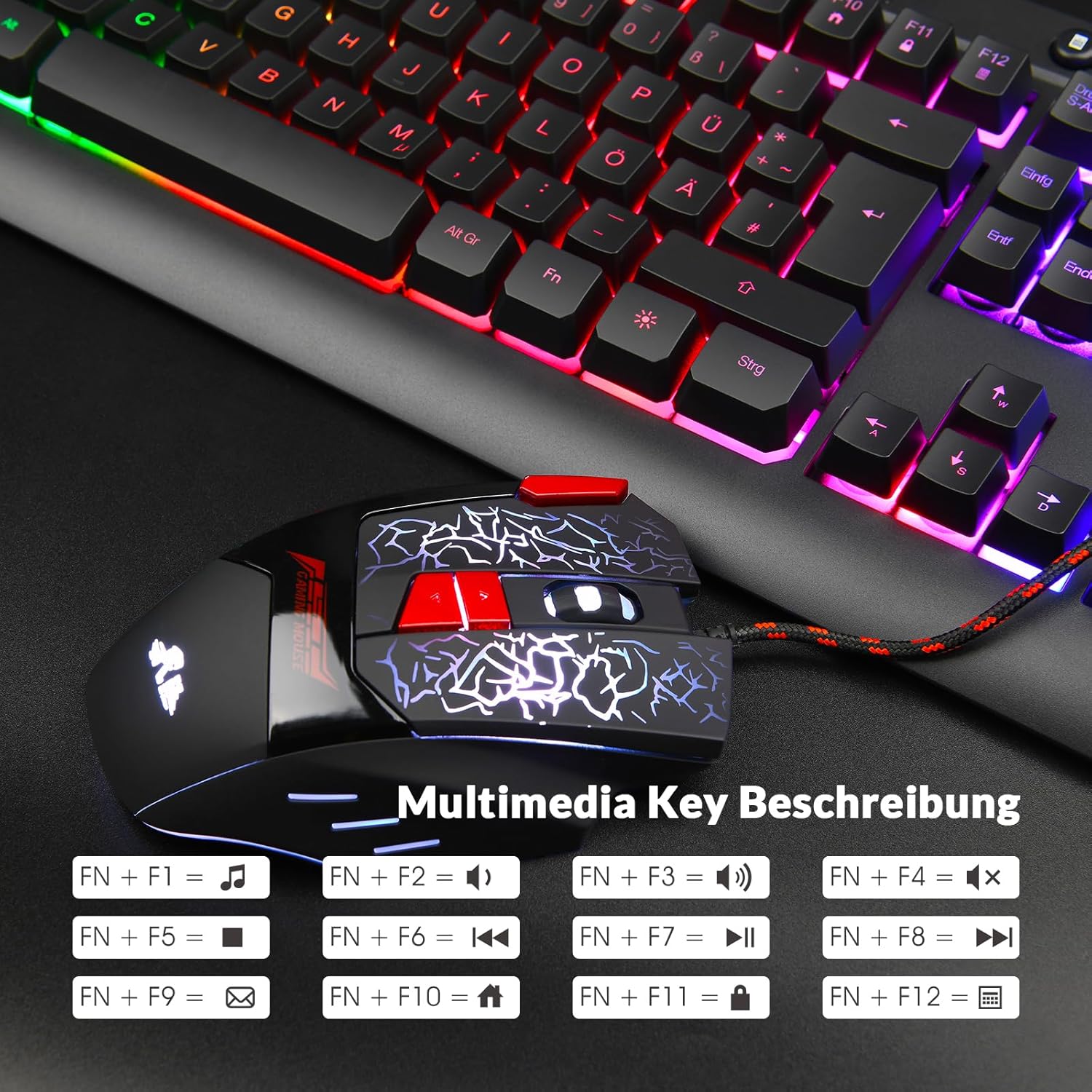 Detalle de Rii RK900 Gaming Tastatur 3200 DPI