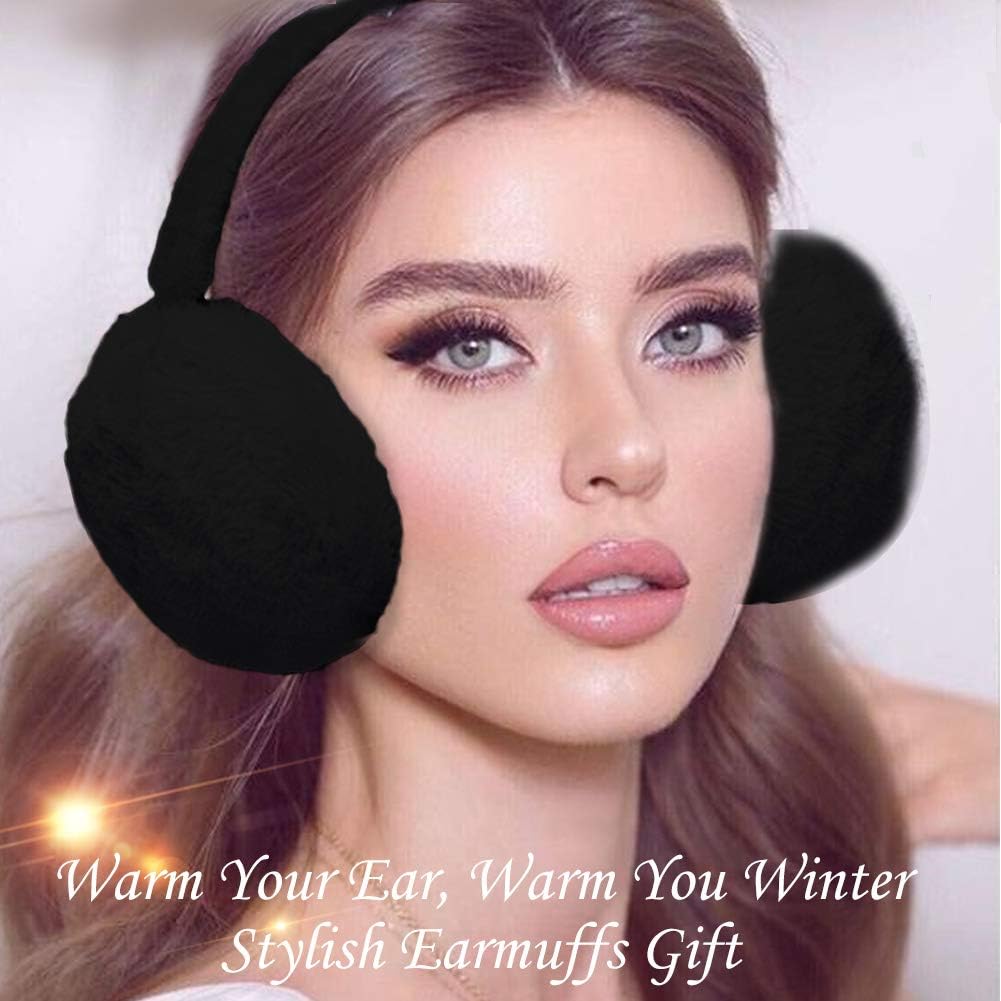 Detalle de SEDEX Ear Muffs Women & Girls: Fluffy Foldable Thermal Ear Warmers for Winter