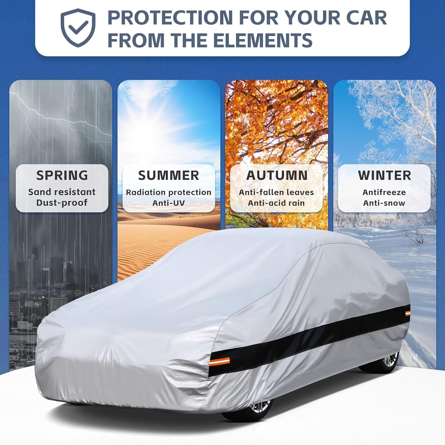 Thumbnail 4 de Holthly 10 Layers Car Cover for Subaru BRZ (2012-2026) / Toyota 86 (2012-2021) – Waterproof All-Weather Outdoor Protection