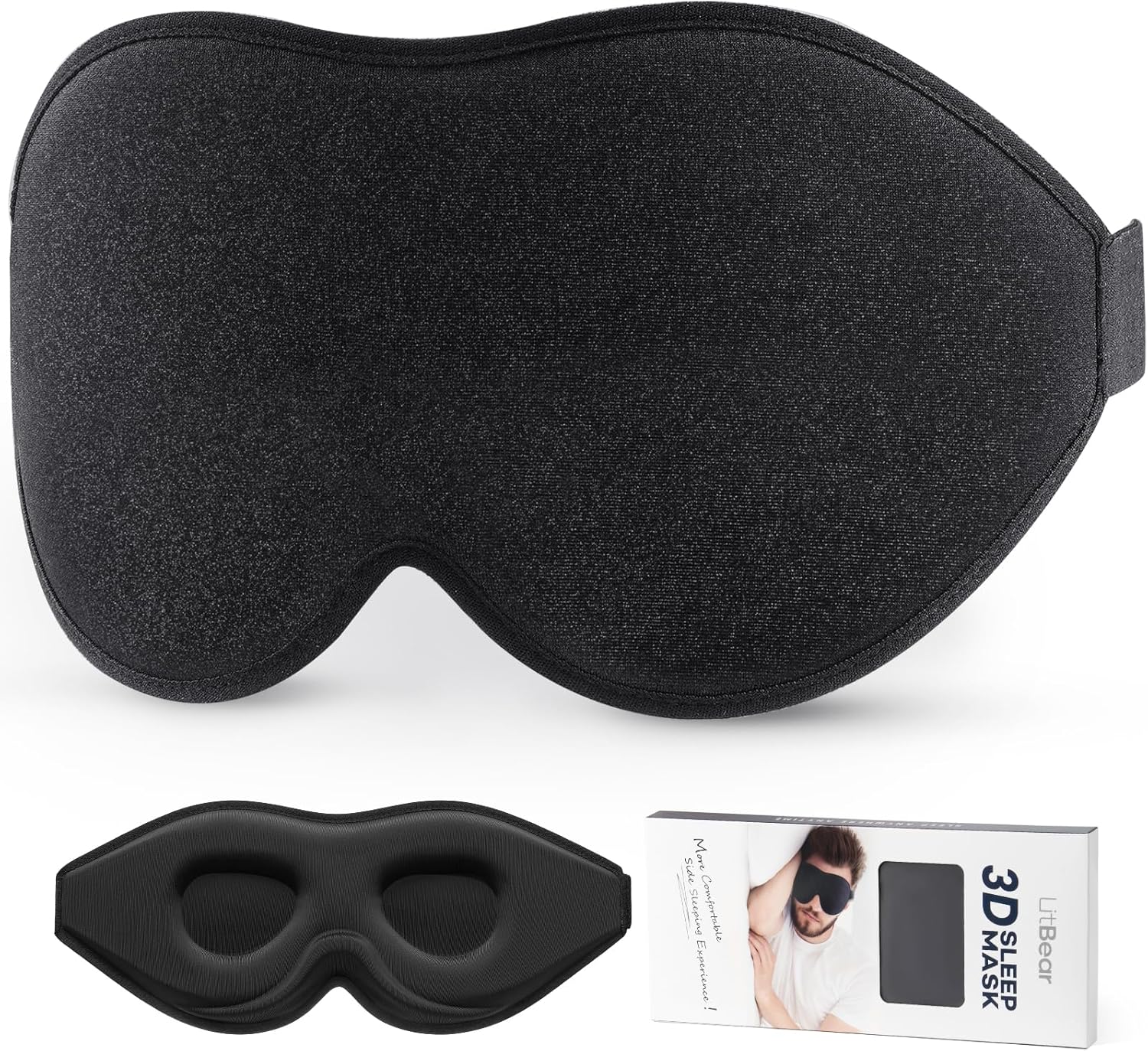 Detalle de LitBear Sleep Mask 3D Contoured Light-Blocking Eye Mask 😴
