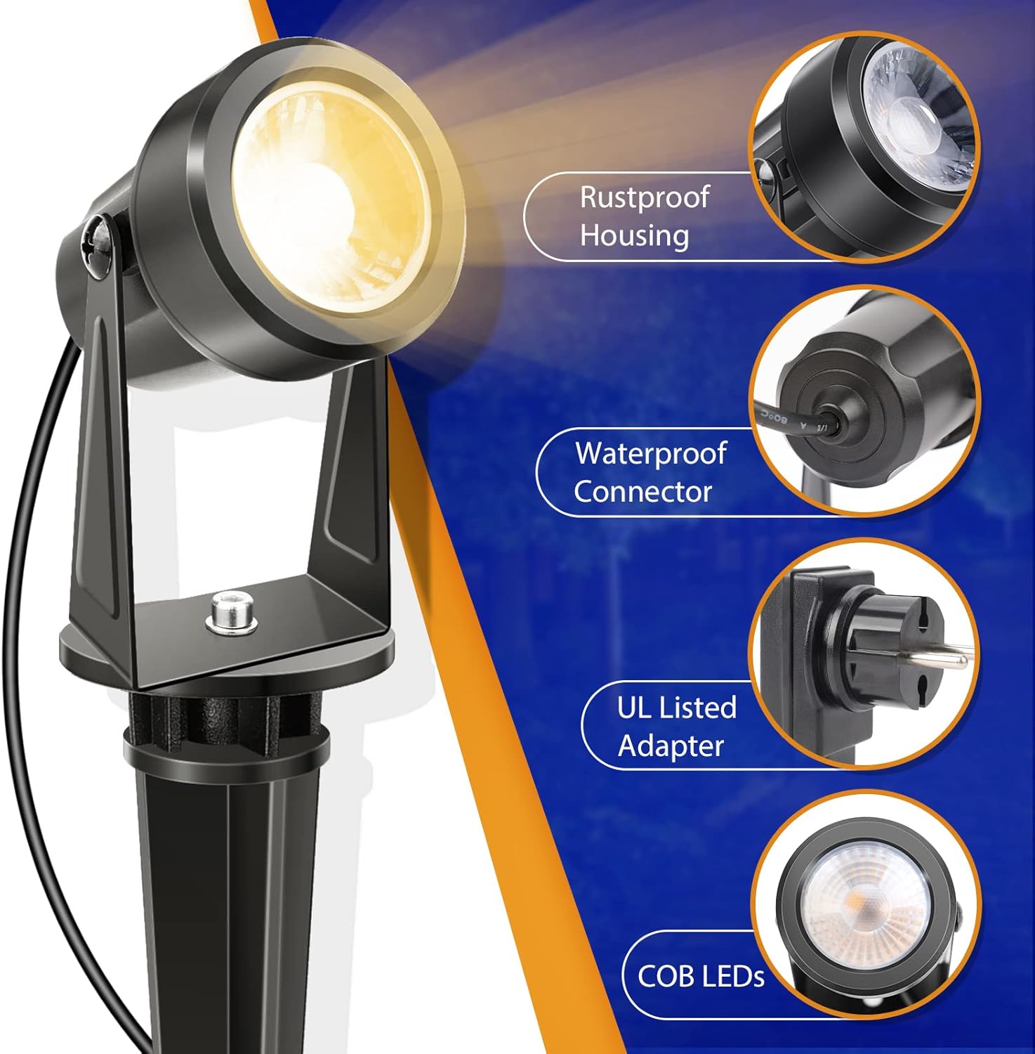 Thumbnail 2 de NIORSUN Faretto LED da Giardino 8 Pack - Faretti IP67 3000K, 27V Basso Tensione, 29m di Cavo, Luce Calda per Esterni