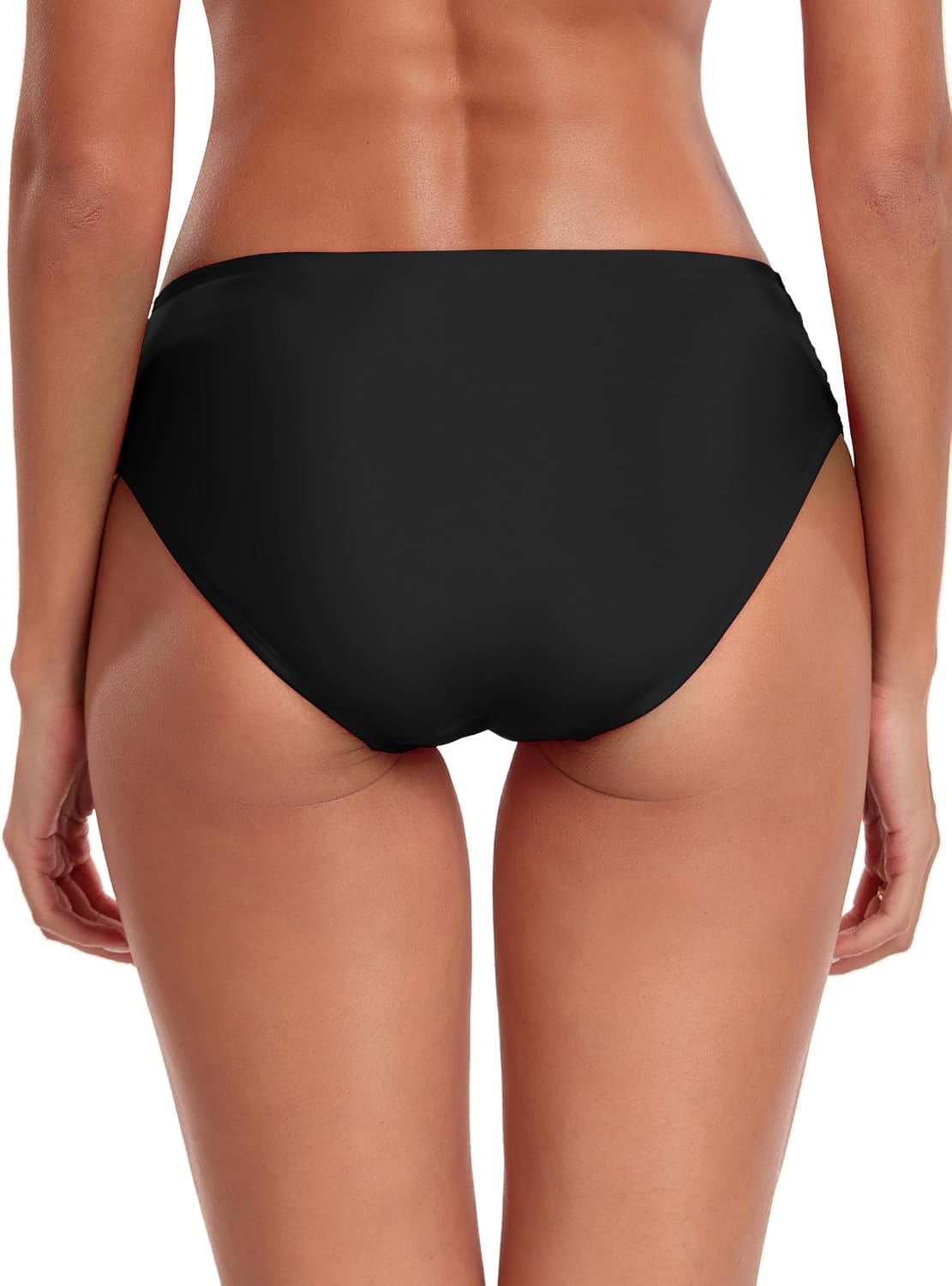 Detalle 2 de Ocean Blues Women's Ruched Sides Bikini Bottom – Mid-Waisted, Full Coverage
