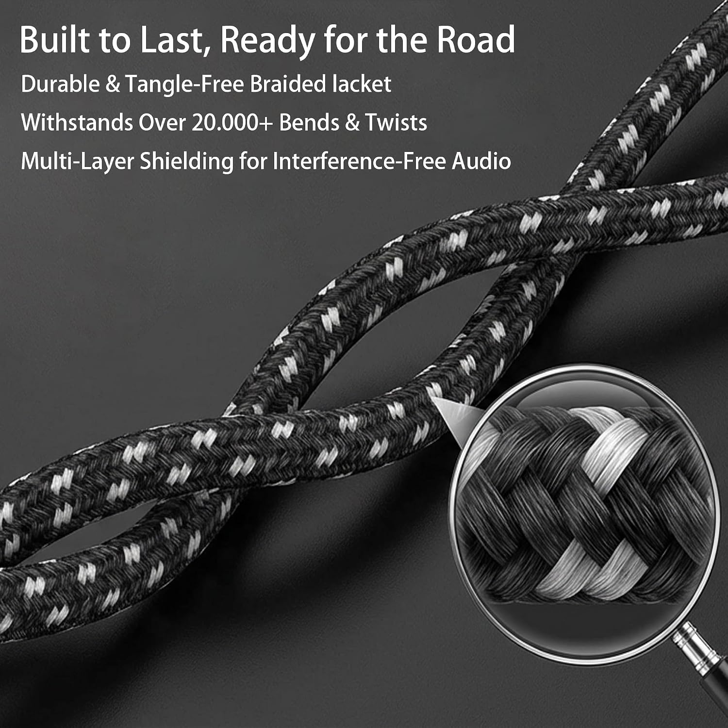 Thumbnail 6 de AURALINK XLR Female to 1/4 Inch TRS Cable (6.35mm) – Braided, Balanced Microphone Cable, 1m