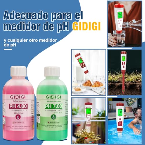 Detalle 2 de Kit étalonnage pH-mètre avec 250 ml x 2 📏
