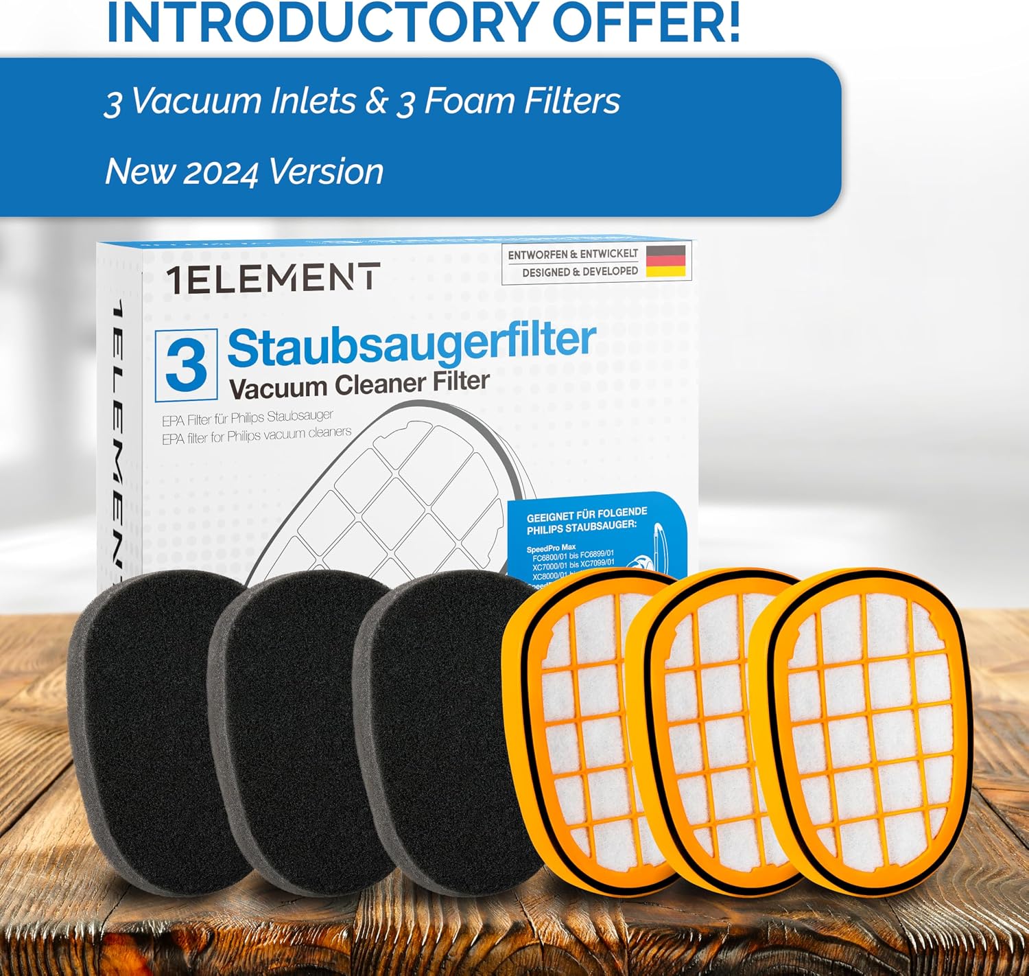 Thumbnail 6 de 1E FC5005/01 filters voor Philips SpeedPro Max, 3 stuks tegen fijnstof