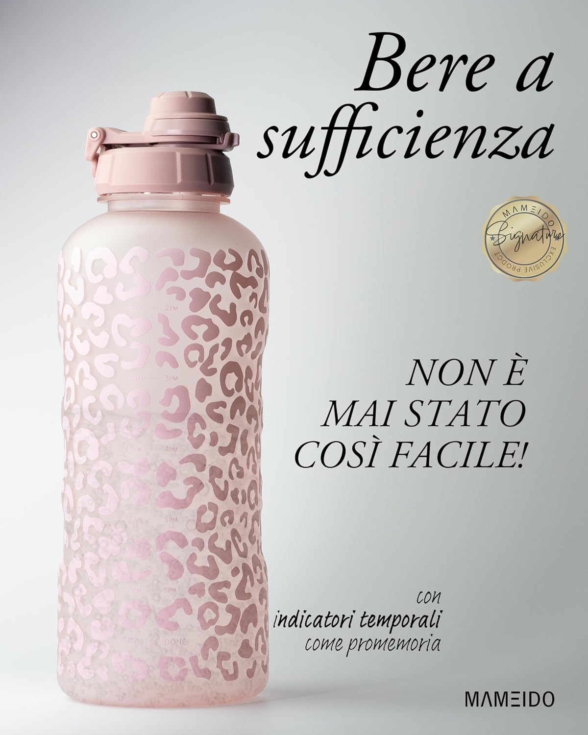 Detalle de MAMEIDO borraccia con cannuccia da 2 litri motivazionale con indicatore del tempo (senza BPA)
