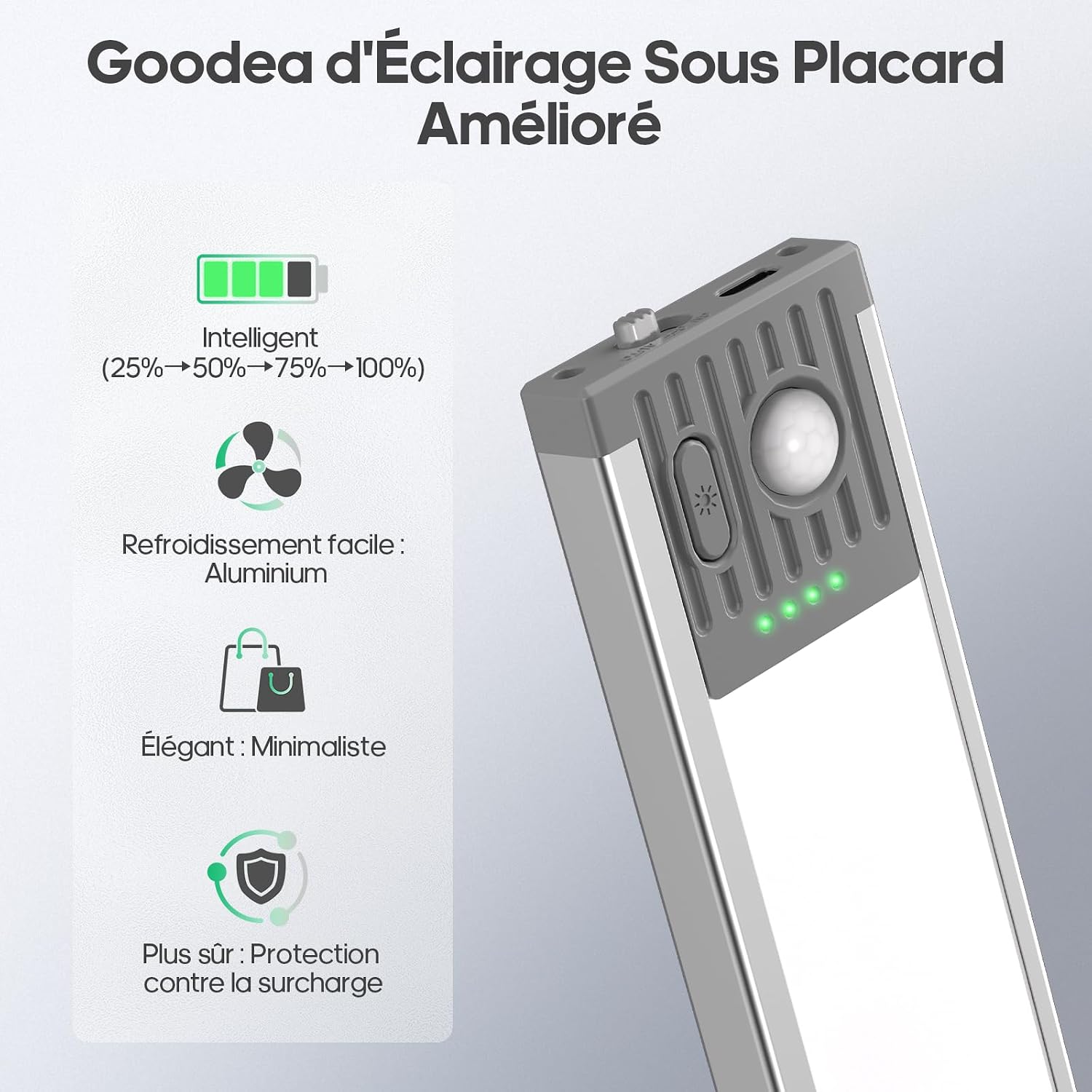 Thumbnail 6 de GOODEA led-onderkastverlichting, 44,5 cm, 4 stuks met bewegingssensor