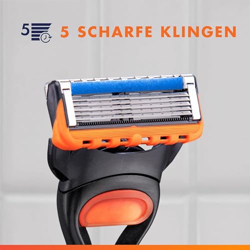 Detalle de Gillette Fusion 5 Rasierer Herren – Nassrasierer, Metall, Schwarz