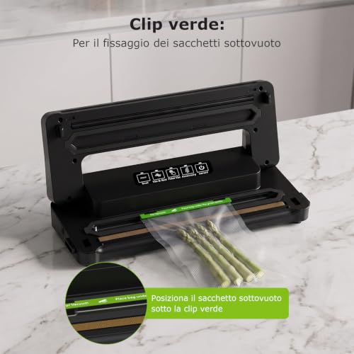 Thumbnail 7 de Bonsenkitchen Macchina Sottovuoto per Alimenti 4 in 1: sigillatura rapida, cottura sottovuoto e conservazione con mode esterno e set di 5 sacchetti
